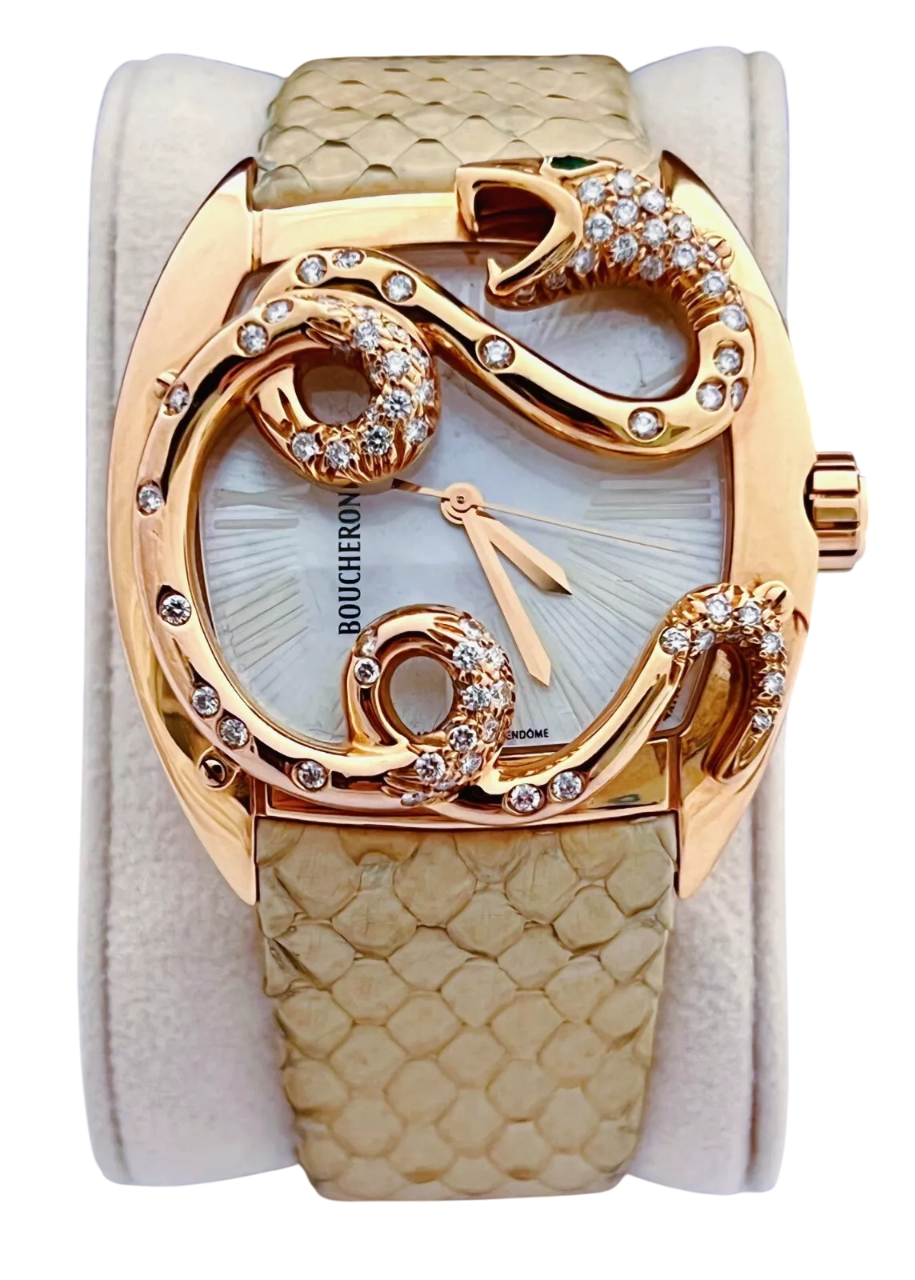 Boucheron Snake MEC Cobra 18K Rose Gold & Diamonds Lady's Watch