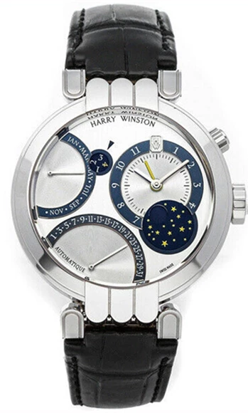 Harry Winston Premier Excenter Bi-Retro Perpetual Calendar 18K White Gold Men's Watch