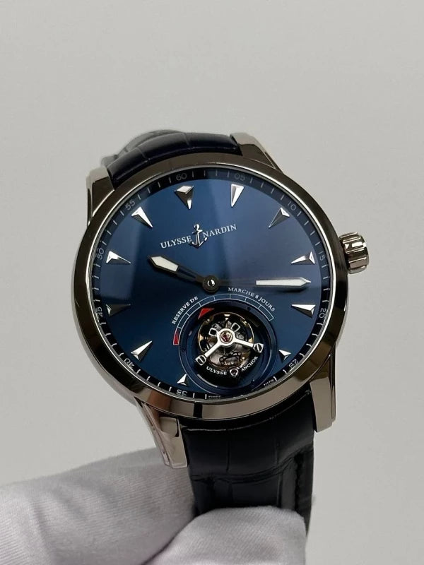 Ulysse Nardin Classico Ulysse Anchor Tourbillon 18K White Gold Mens Watch