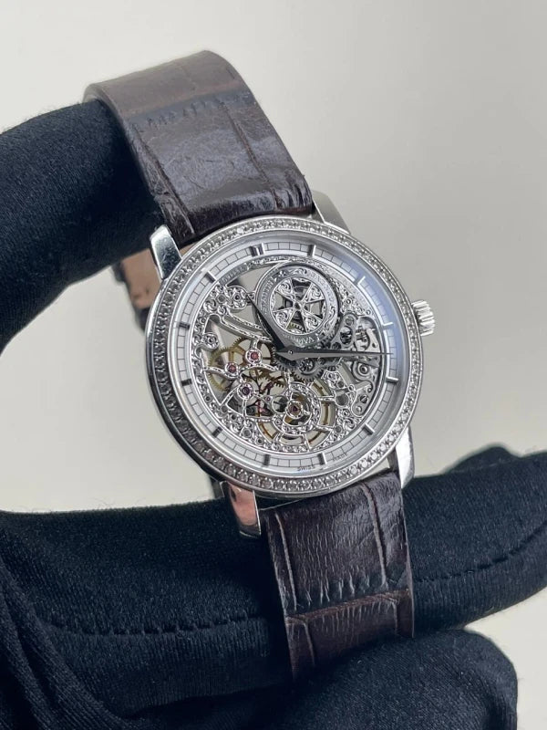 Vacheron Constantin Traditionnelle 18K White Gold & Diamonds Lady's Watch