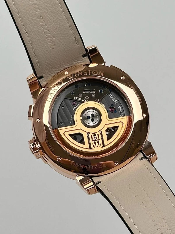Harry Winston Midnight GMT Tourbillon 18K Rose Gold Men's Watch