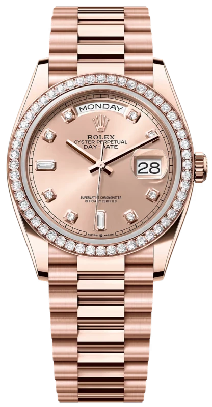 Rolex Day-Date 18K Rose Gold & Diamonds Lady's Watch