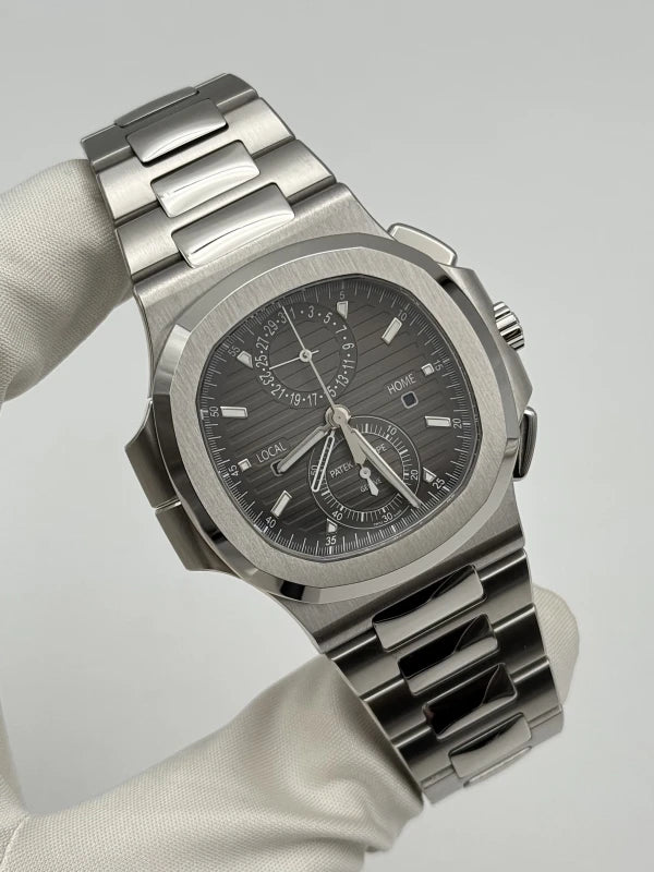 Patek Philippe Nautilus Chronograph Travel Time Stainless Steel Men's Watch