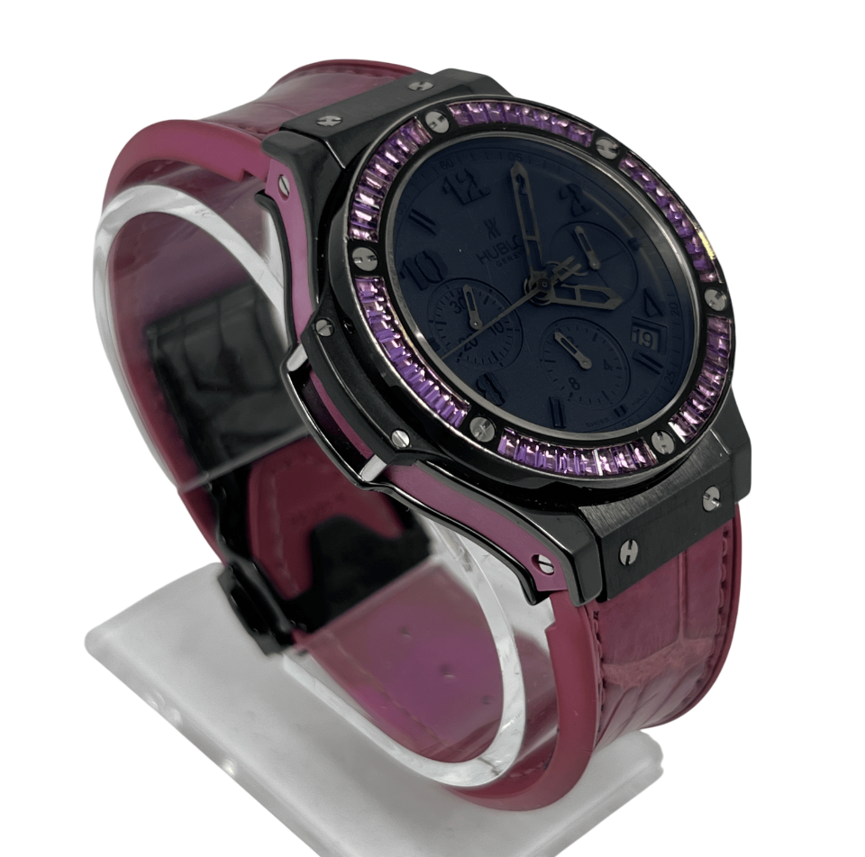 Hublot Big Bang Black Tutti Frutti Purple Ceramic & Sapphires Lady's Watch