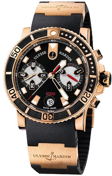 Ulysse Nardin Marine Maxi Diver Chronograph 18K Rose Gold Men's Watch