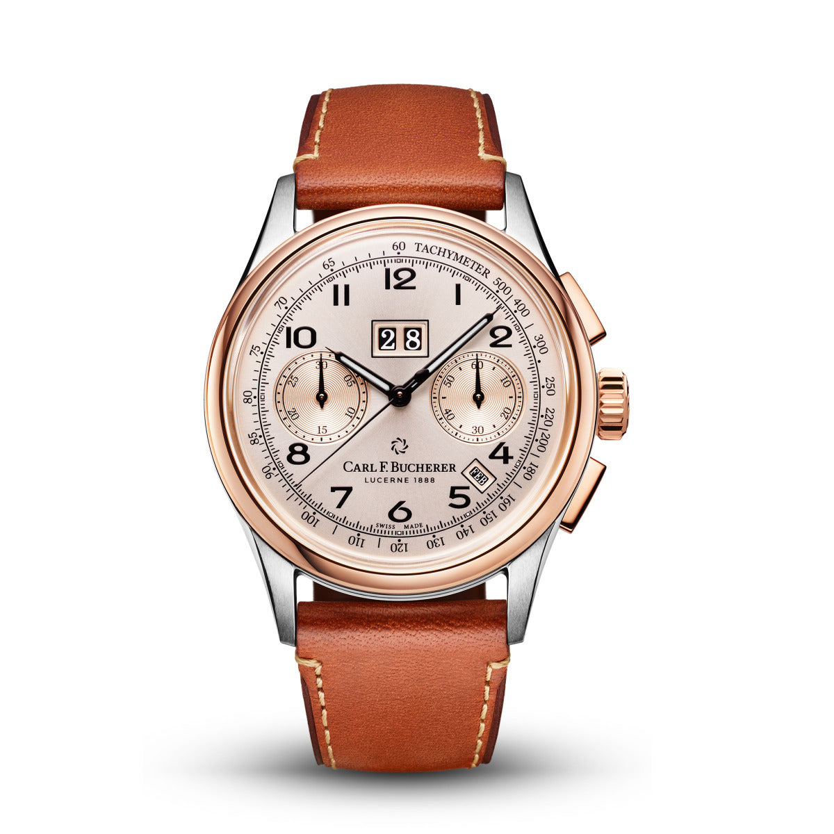 Carl F. Bucherer Haritage Annual calendar Chronograph Stainless steel & 18K Rose gold Limited Edition Men's Watch