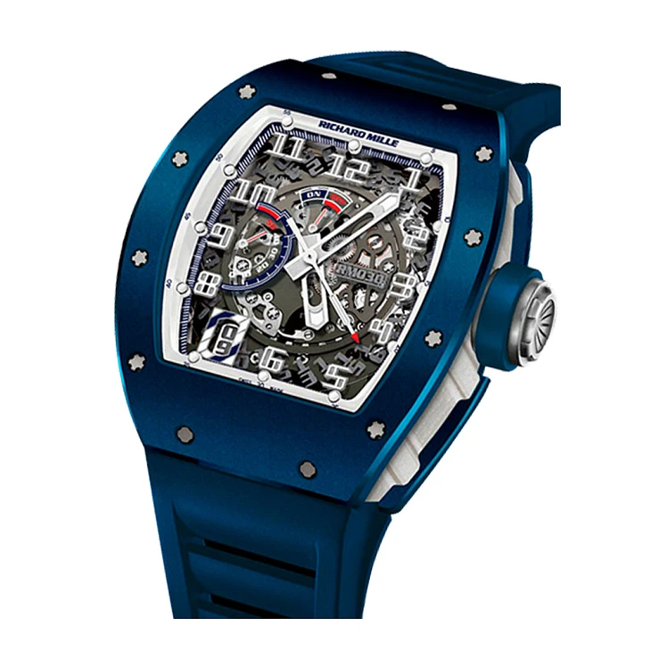 Richard Mille Skeleton Blue Ceramic Men's Watch