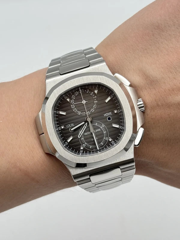 Patek Philippe Nautilus Chronograph Travel Time Stainless Steel Men's Watch