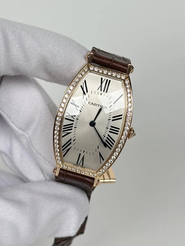 Cartier Tonneau 18K Rose Gold & Diamonds Lady's Watch