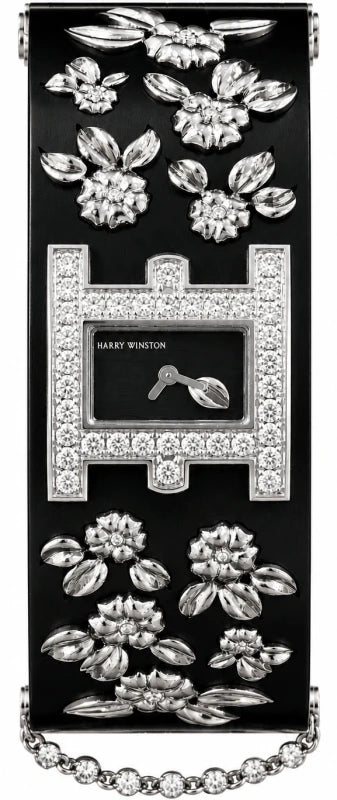 Harry Winston Avenue Ebony 18K White Gold Lady's Watch