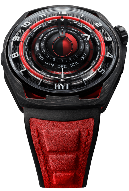 HYT Moon Runner Red Magma Black Titanium & Carbon  Men's Watch