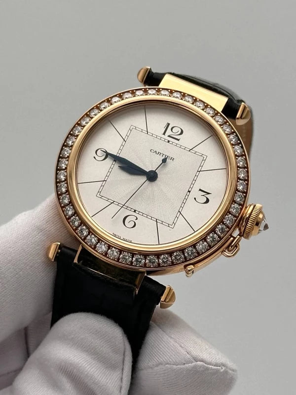 Cartier Pasha 42mm 18K Rose Gold & Diamonds Lady's Watch