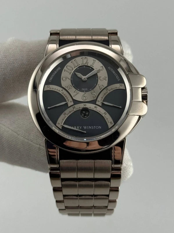 Harry Winston Ocean Triple Retrograde Chronograph 18K White Gold Men's Watch