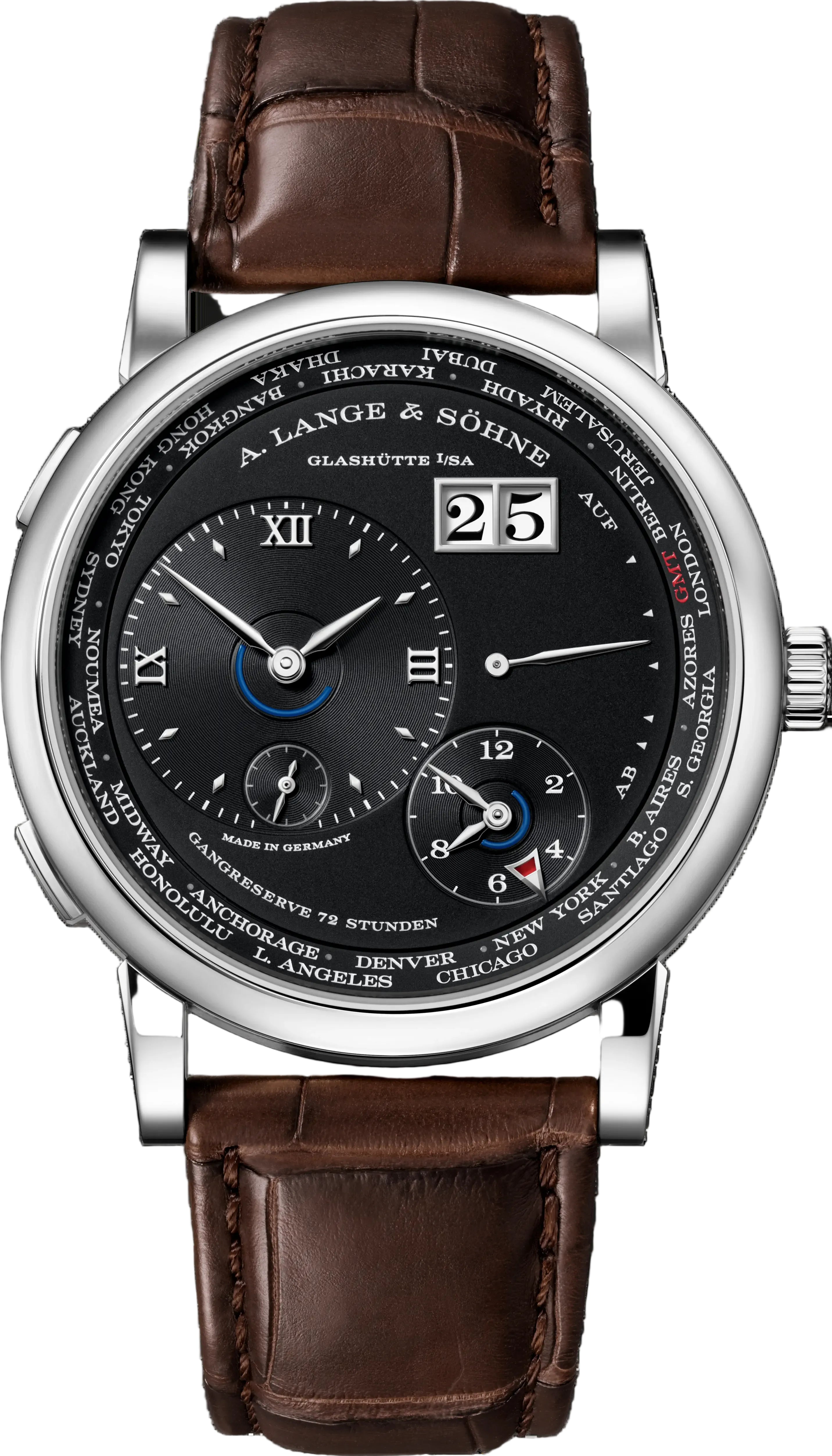 A. Lange & Söhne Lange 1 Time Zone 18K White Gold Men's Watch