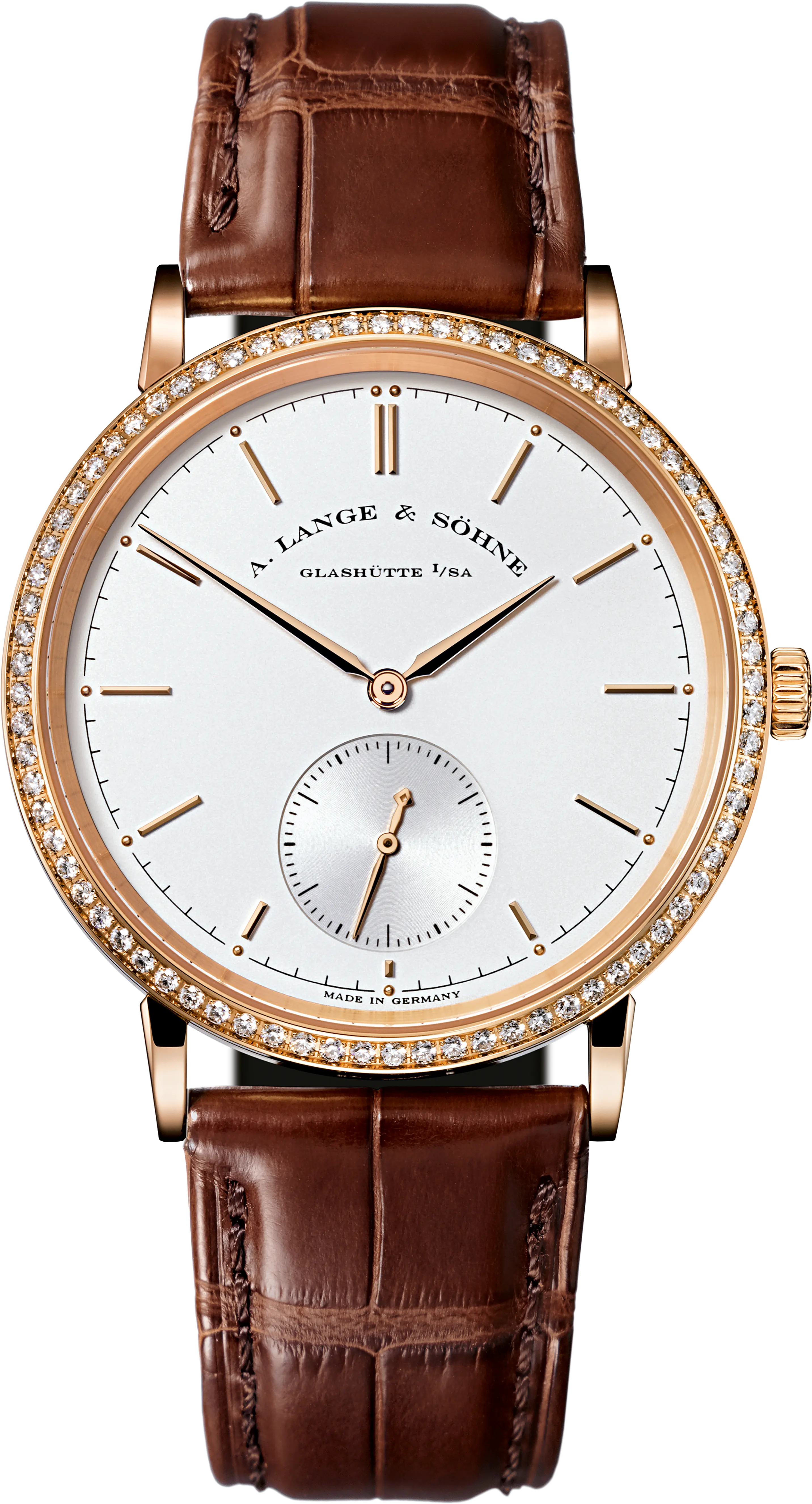 A. Lange & Söhne Saxonia Automatic 18K Rose Gold Diamond-Set Lady’s Watch