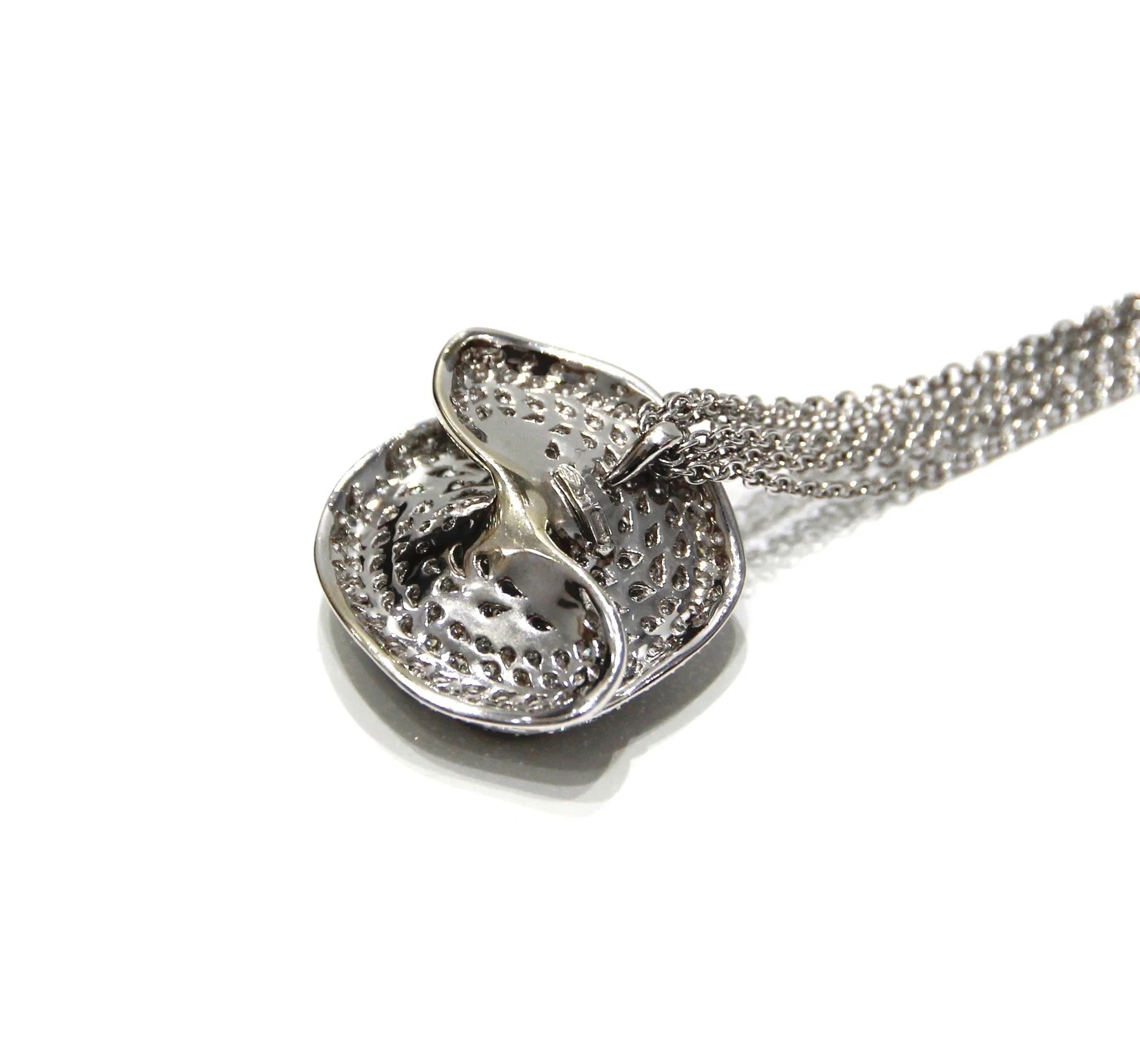 Stefan Hafner 18K White Gold Diamond Rose Necklace