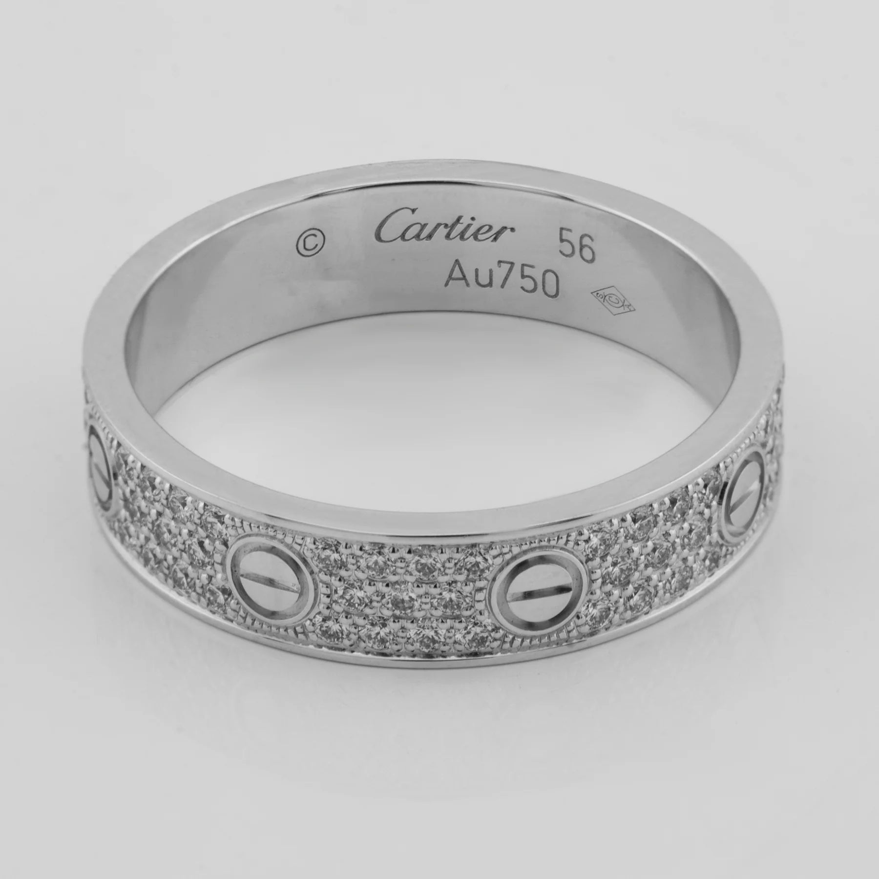 Cartier 18K White Gold Love Diamond-Paved Lady's Ring