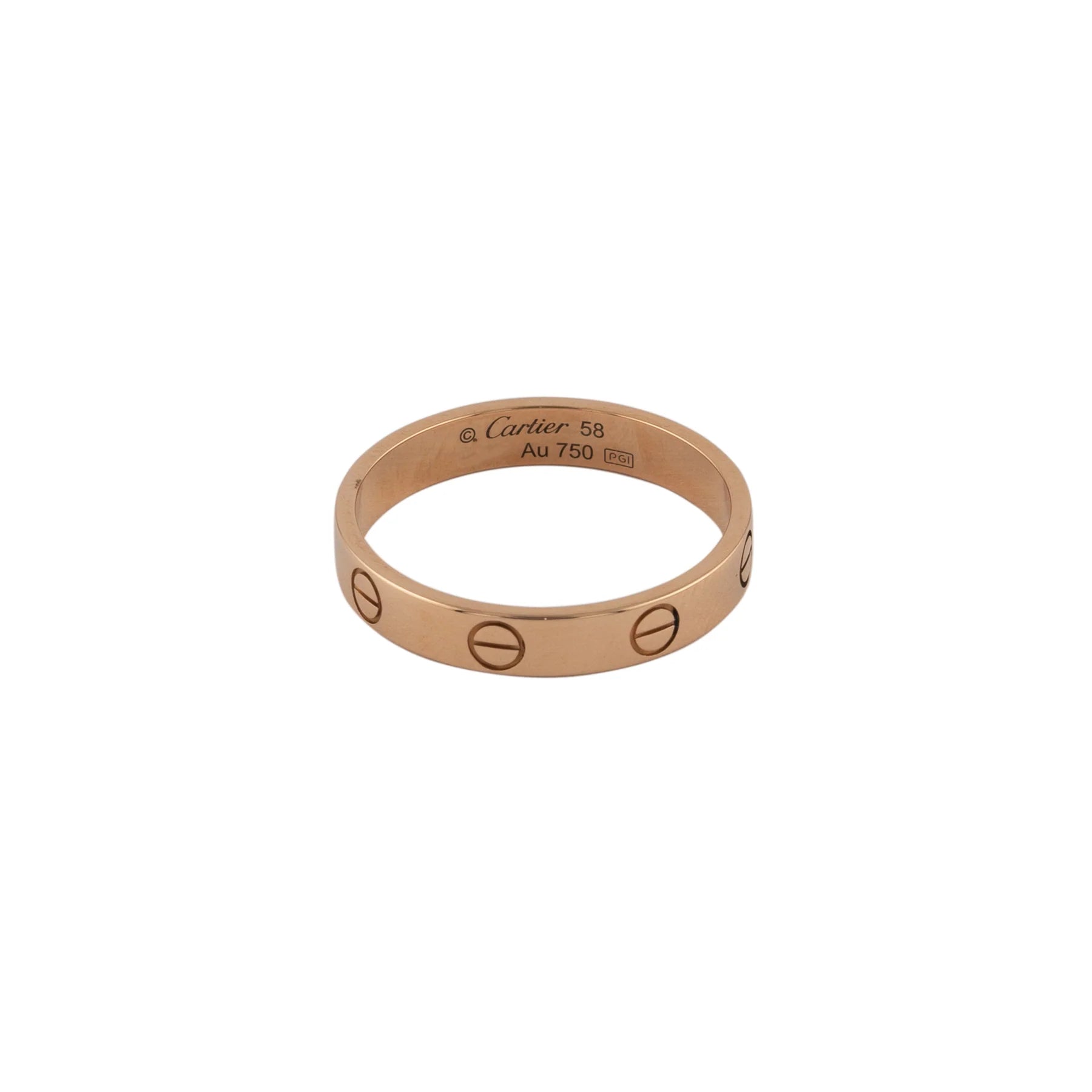 Cartier 18K Rose Gold Love Wedding Band Lady's Ring
