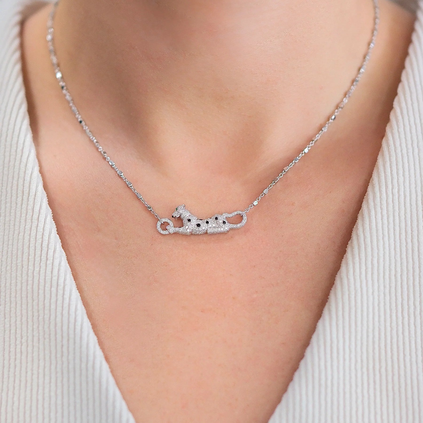 Cartier 18K White Gold Panthère de Cartier Pendant Necklace