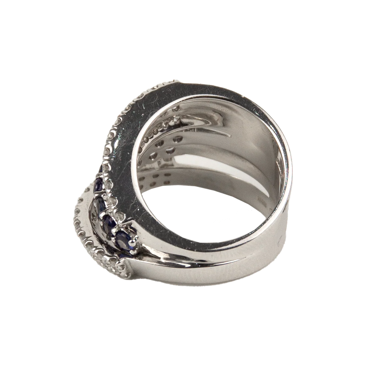 Damiani 18K White Gold Diamond & Blue Sapphire Lady's Ring