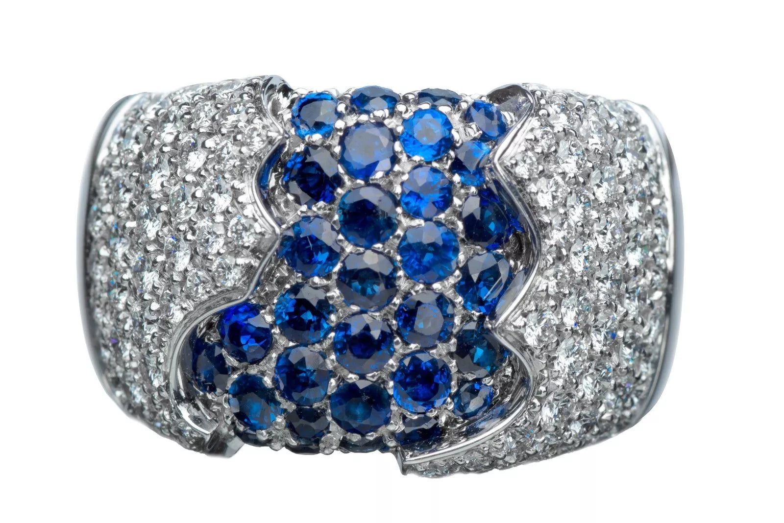 Damiani Fiordi White Gold & Diamonds & Sapphires Ladies Ring