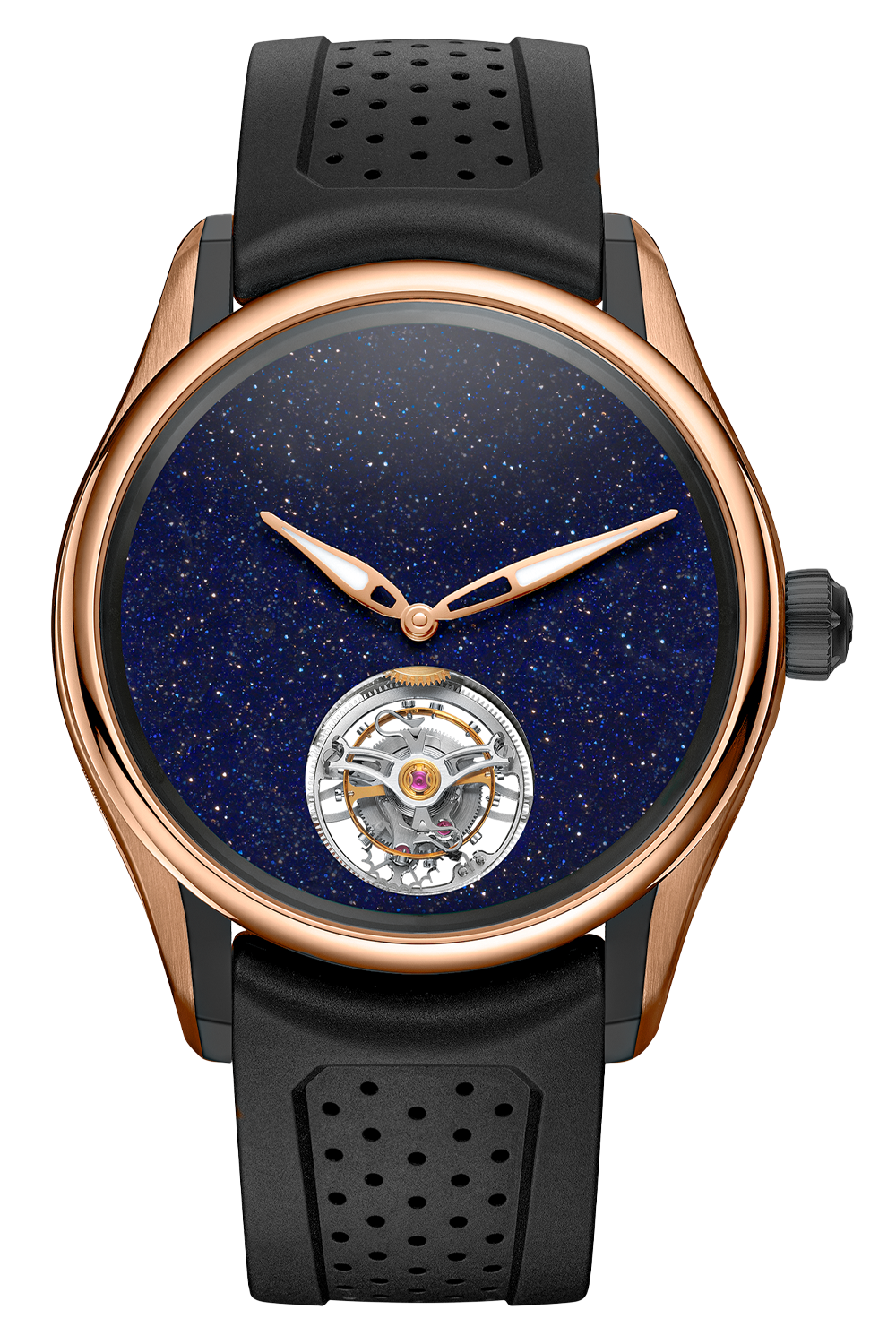 H. Moser & Cie Pioneer Tourbillon Concept Aventurine 18k Rose Gold & DLC-Coated Titanium Men's Watch