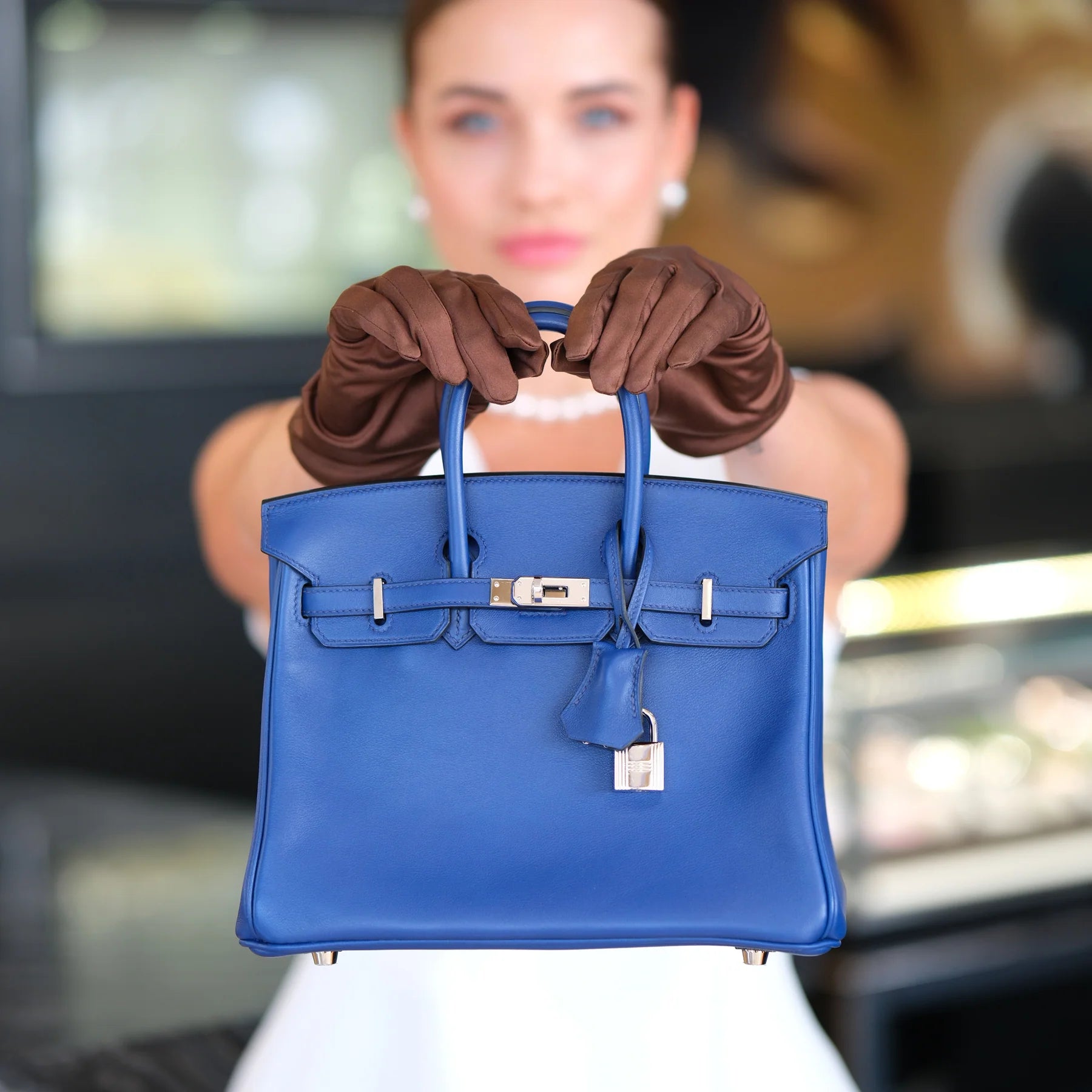 Hermes Birkin 25 Bleu Saphir Swift with Palladium Hardware Bag