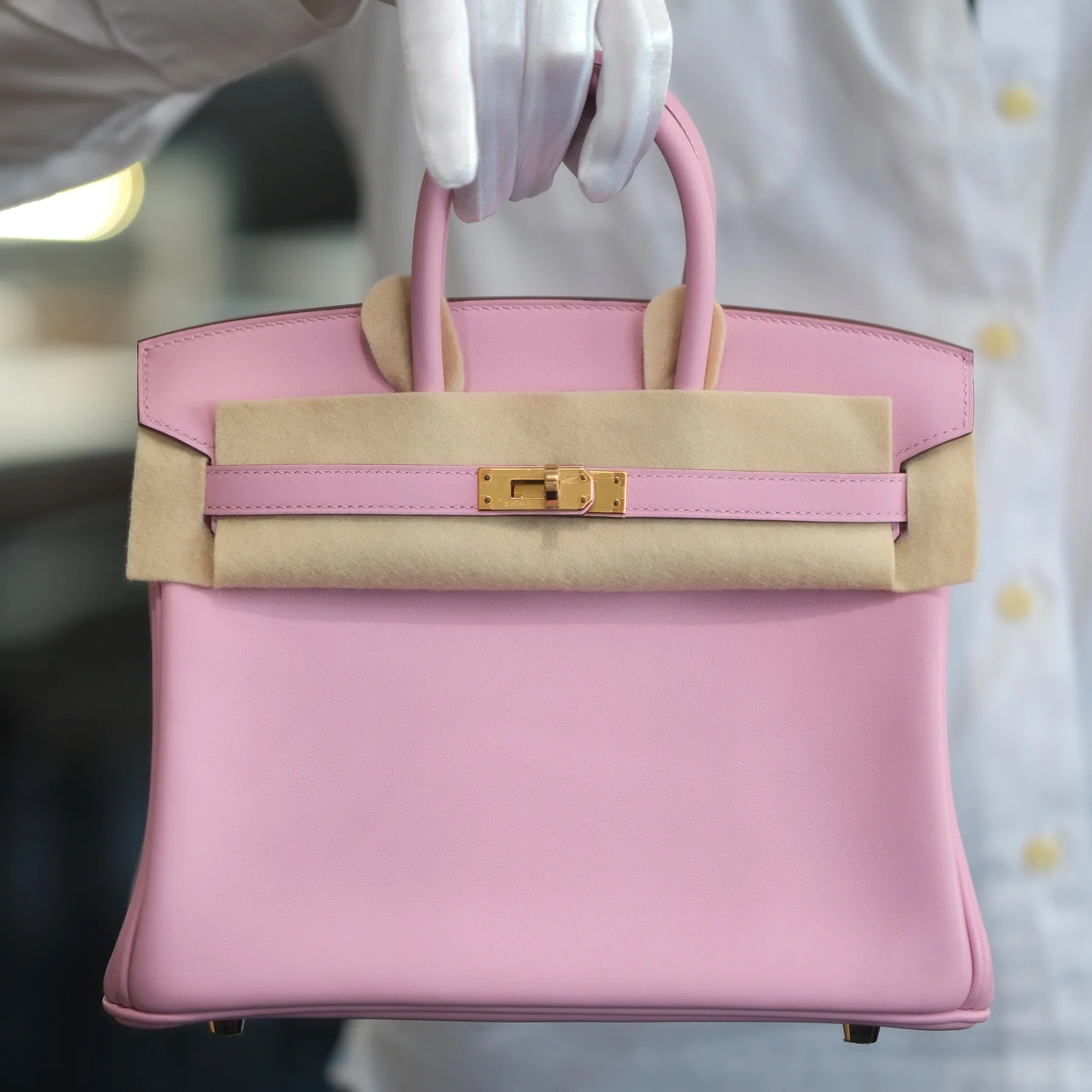 Hermes Birkin 25 Mauve Sylvestre Swift with Rose Gold Hermes Birkin 25 Mauve Sylvestre Swift with Rose Gold