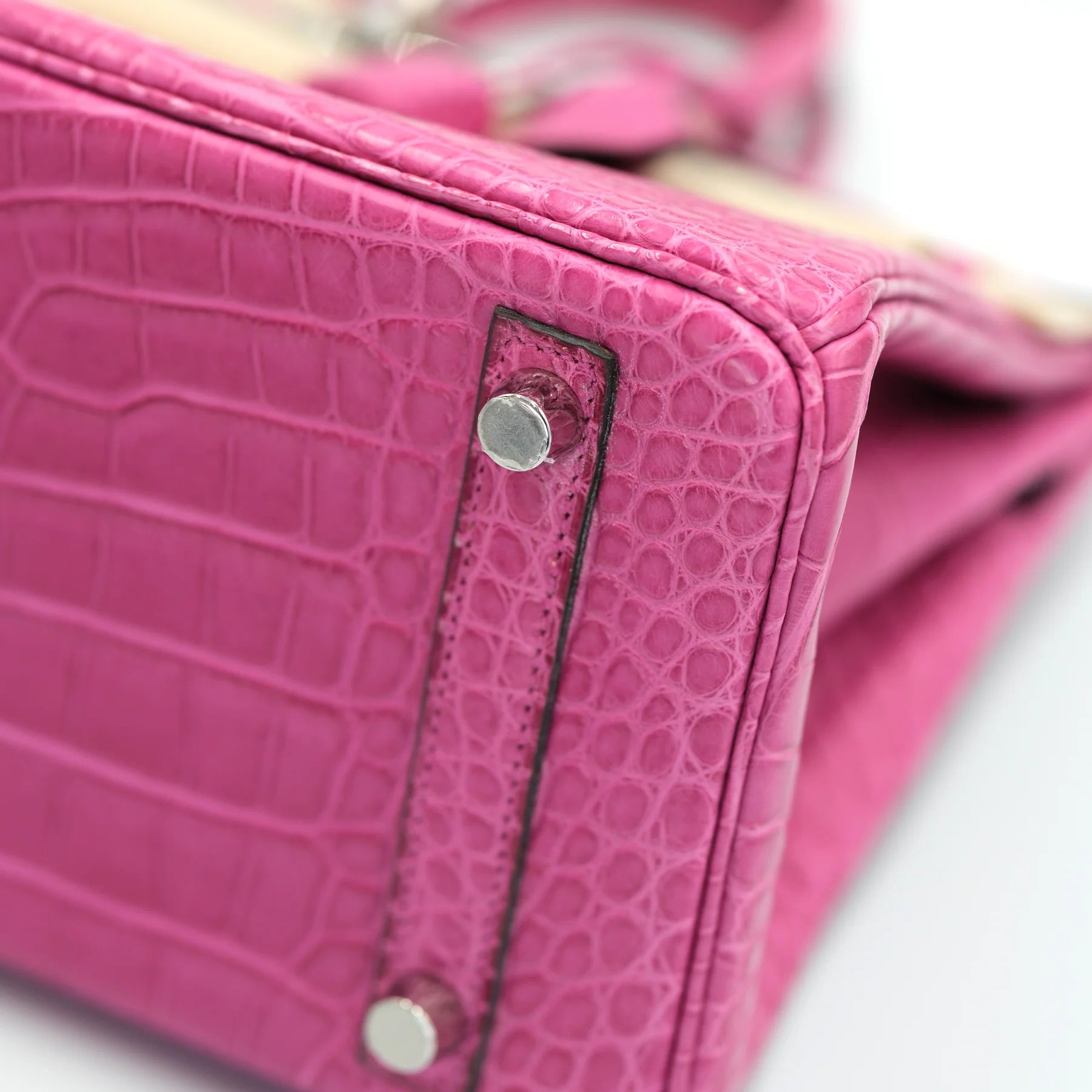 Hermes Birkin 25 Rose Sheherazade Matte Alligator Palladium Hardware Bag