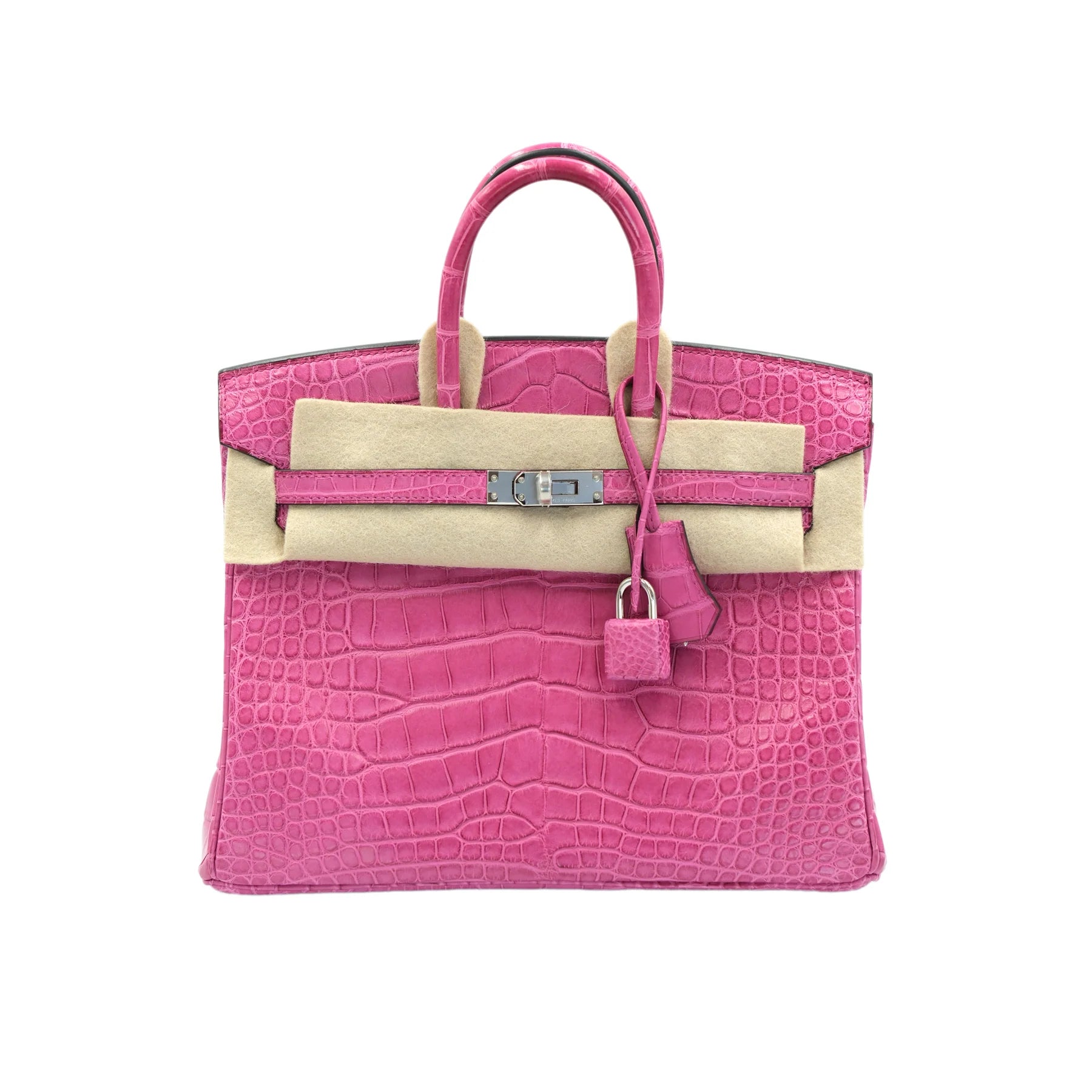 Hermes Birkin 25 Rose Sheherazade Matte Alligator Palladium Hardware Bag