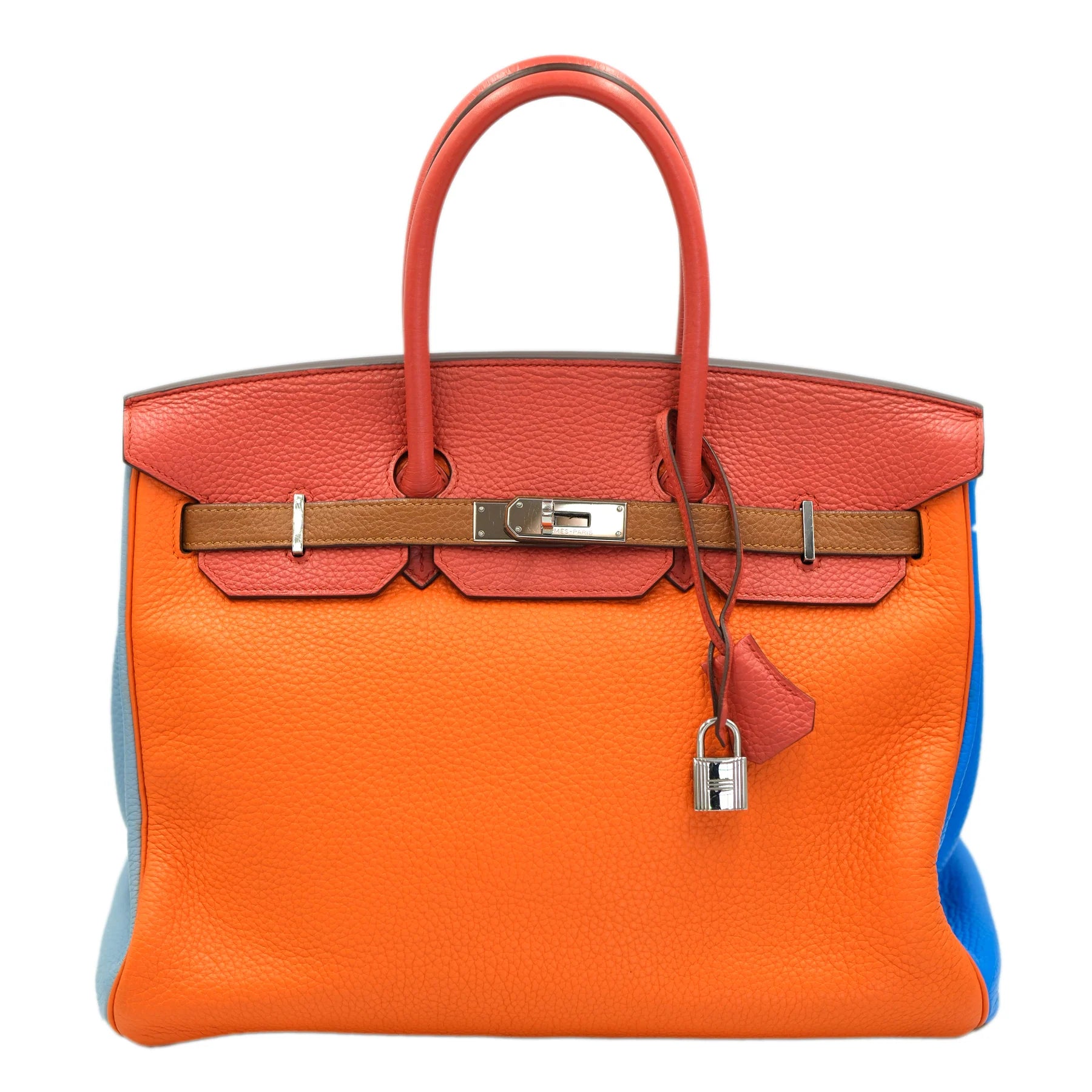 Hermes Birkin 35 Arlequin Multicolor Clemence with Palladium Hardware Bag