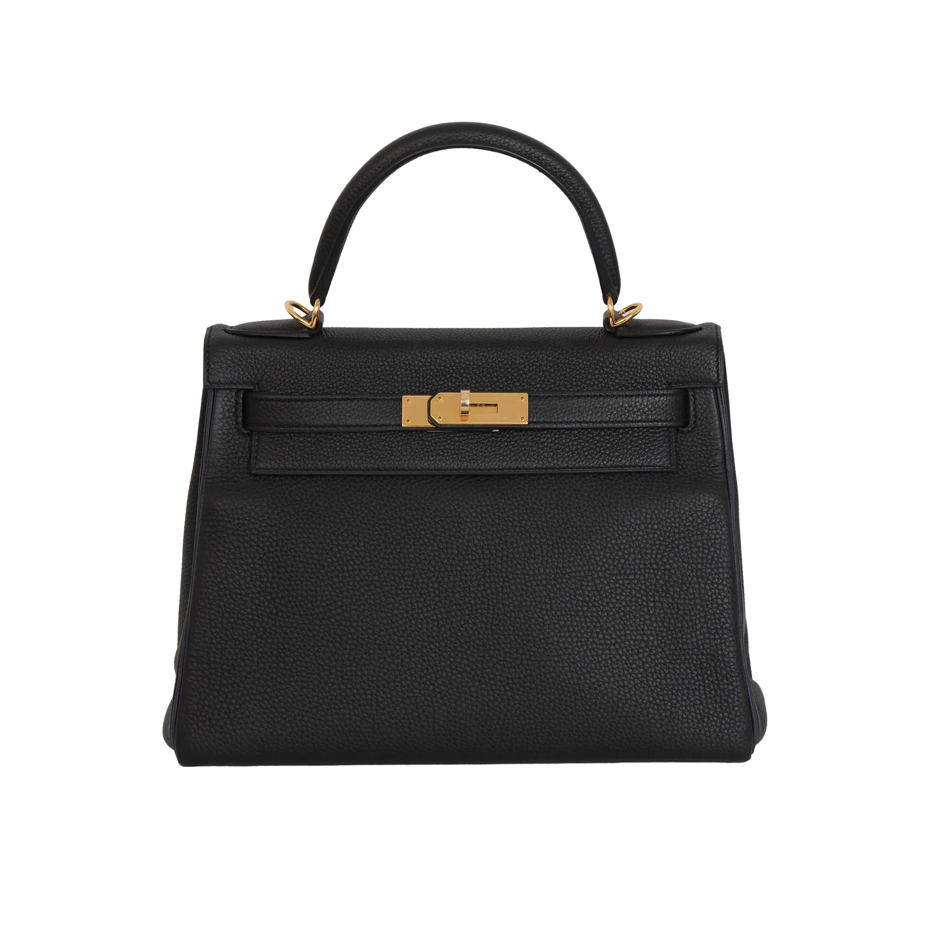 Hermes Kelly 28 Retourne Black Togo with Gold Hardware Special Order (HSS) Bag