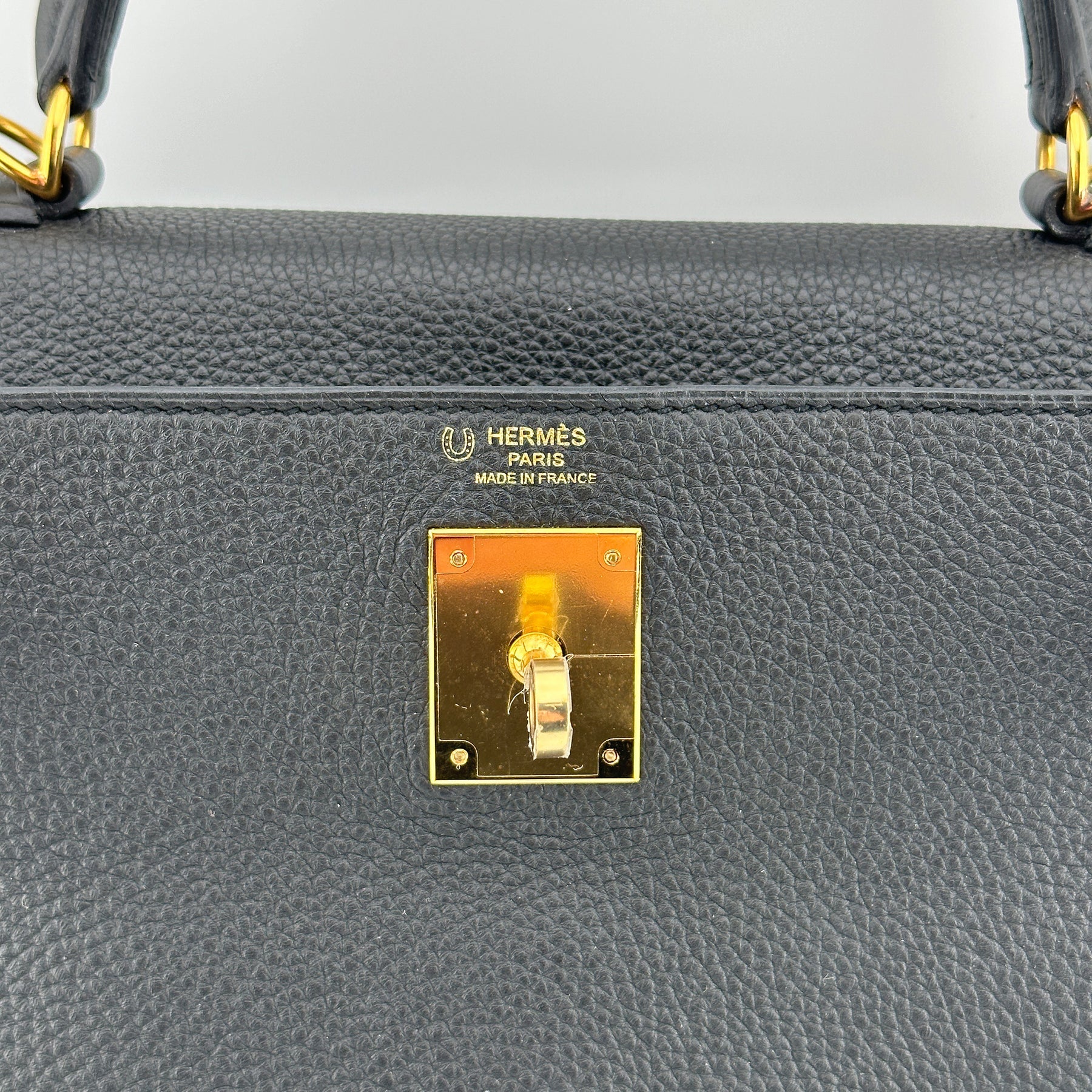 Hermes Kelly 28 Retourne Black Togo with Gold Hardware Special Order (HSS) Bag