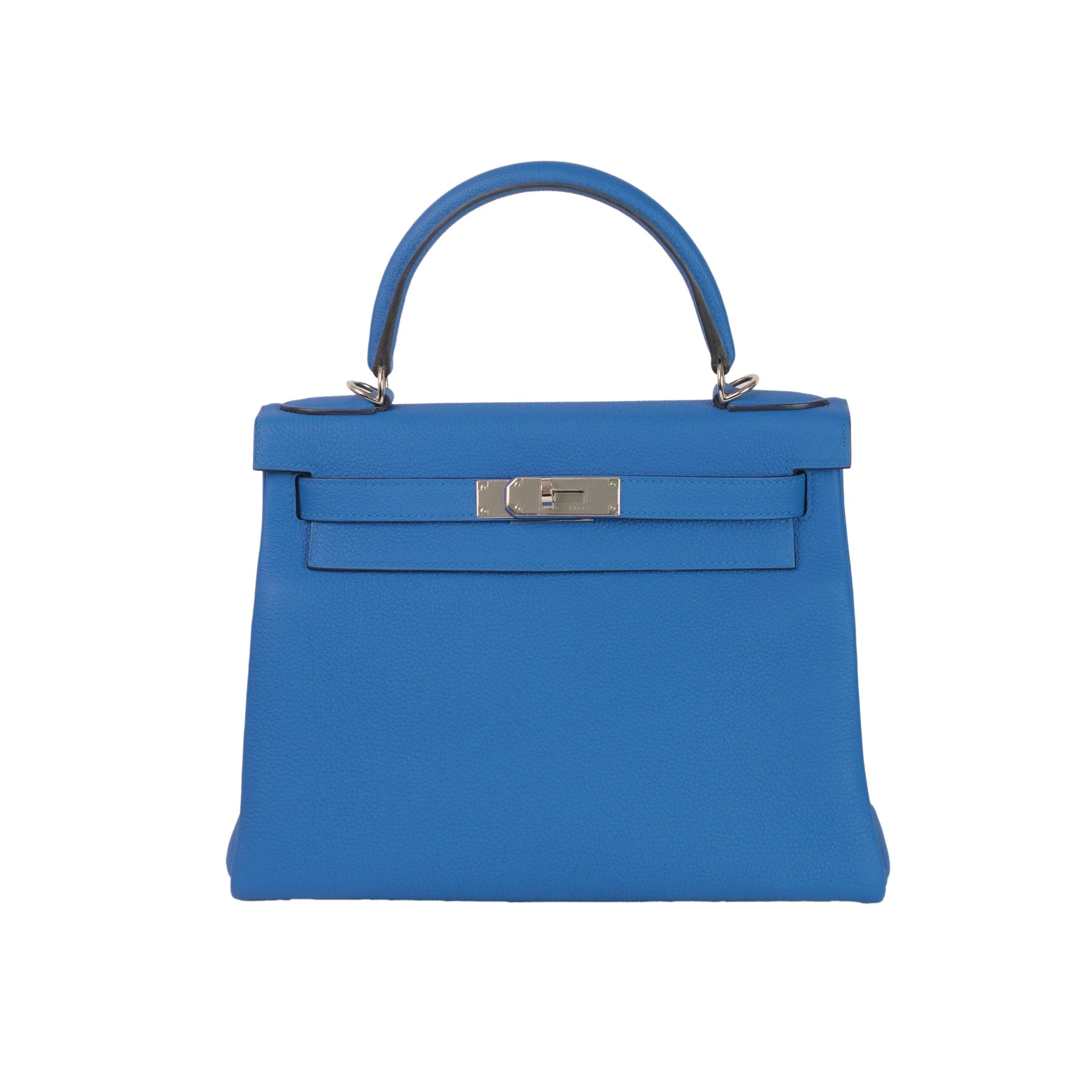 Hermes Kelly 28 Retourne Bleu Electric Togo with Palladium Hardware Bag