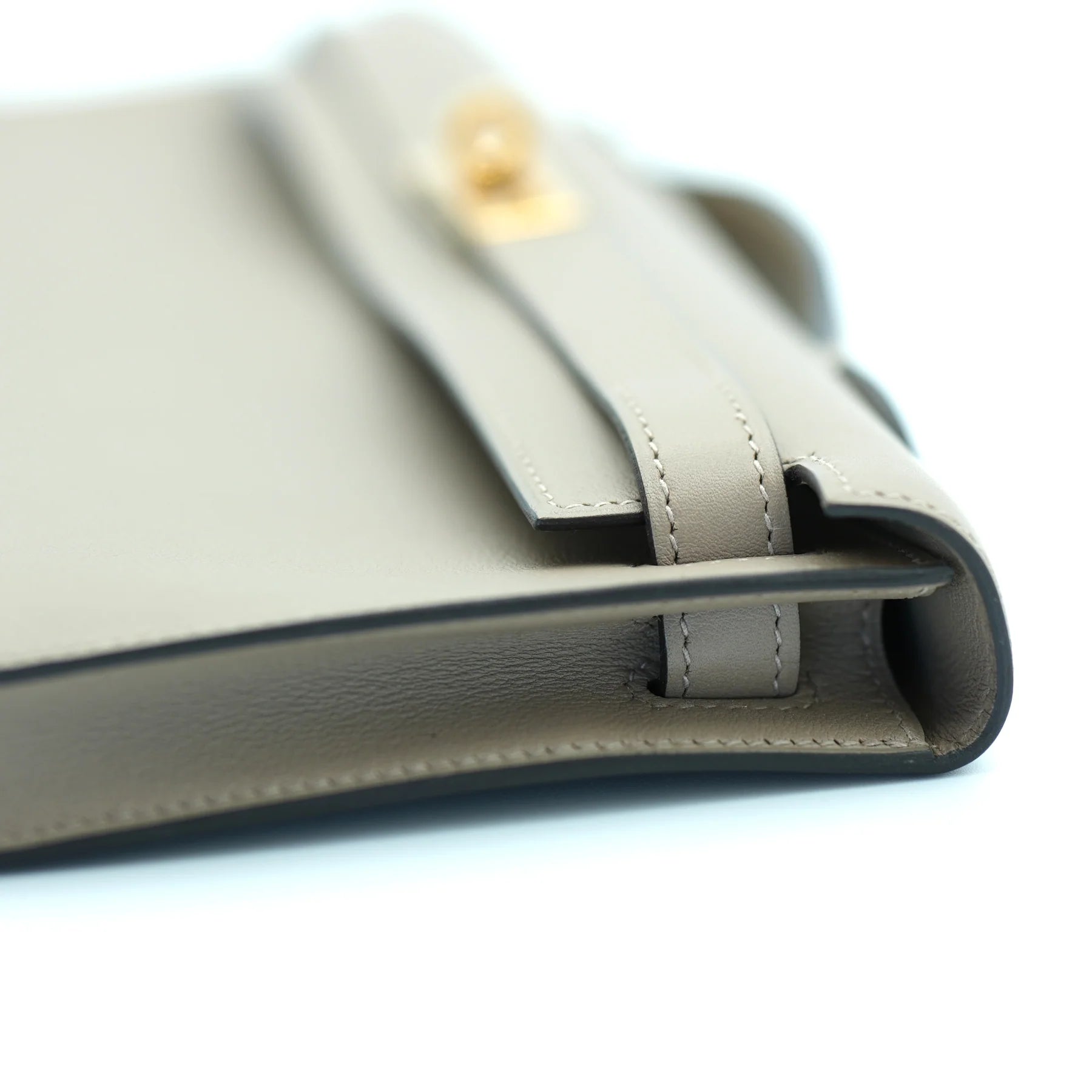 Hermes Kelly Cut Gris Asphalt Swift with Gold Hardware Bag