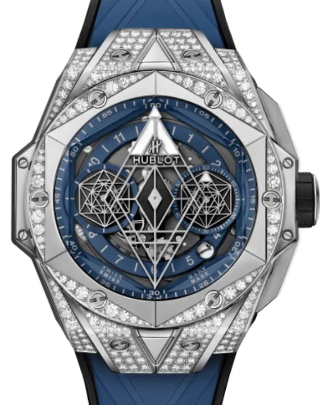 Hublot Big Bang Sang Bleu II Titanium Blue Pavé Titanium Men's Watch