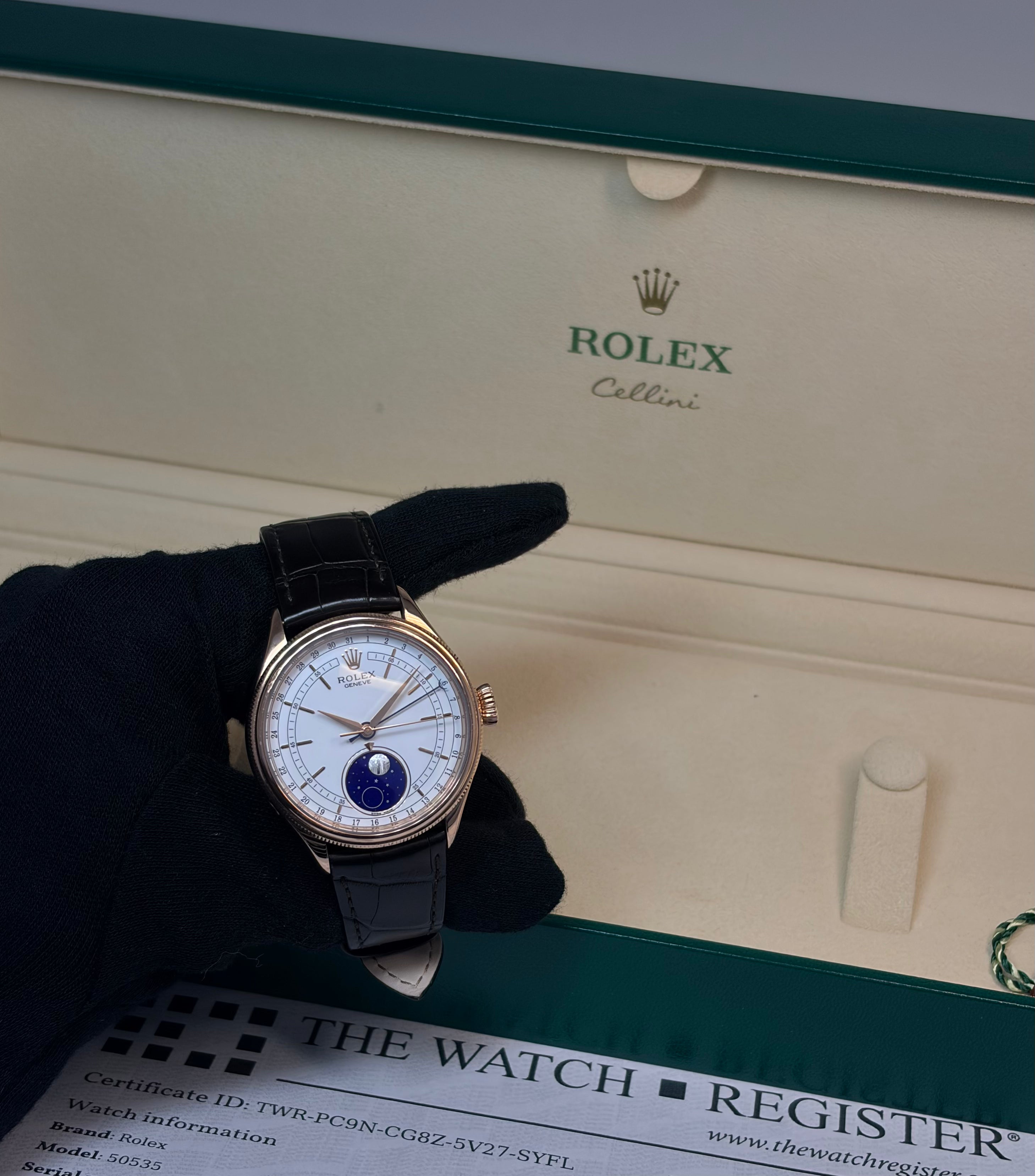 Rolex Cellini Moonphase 18k Rose Gold Men's Watch