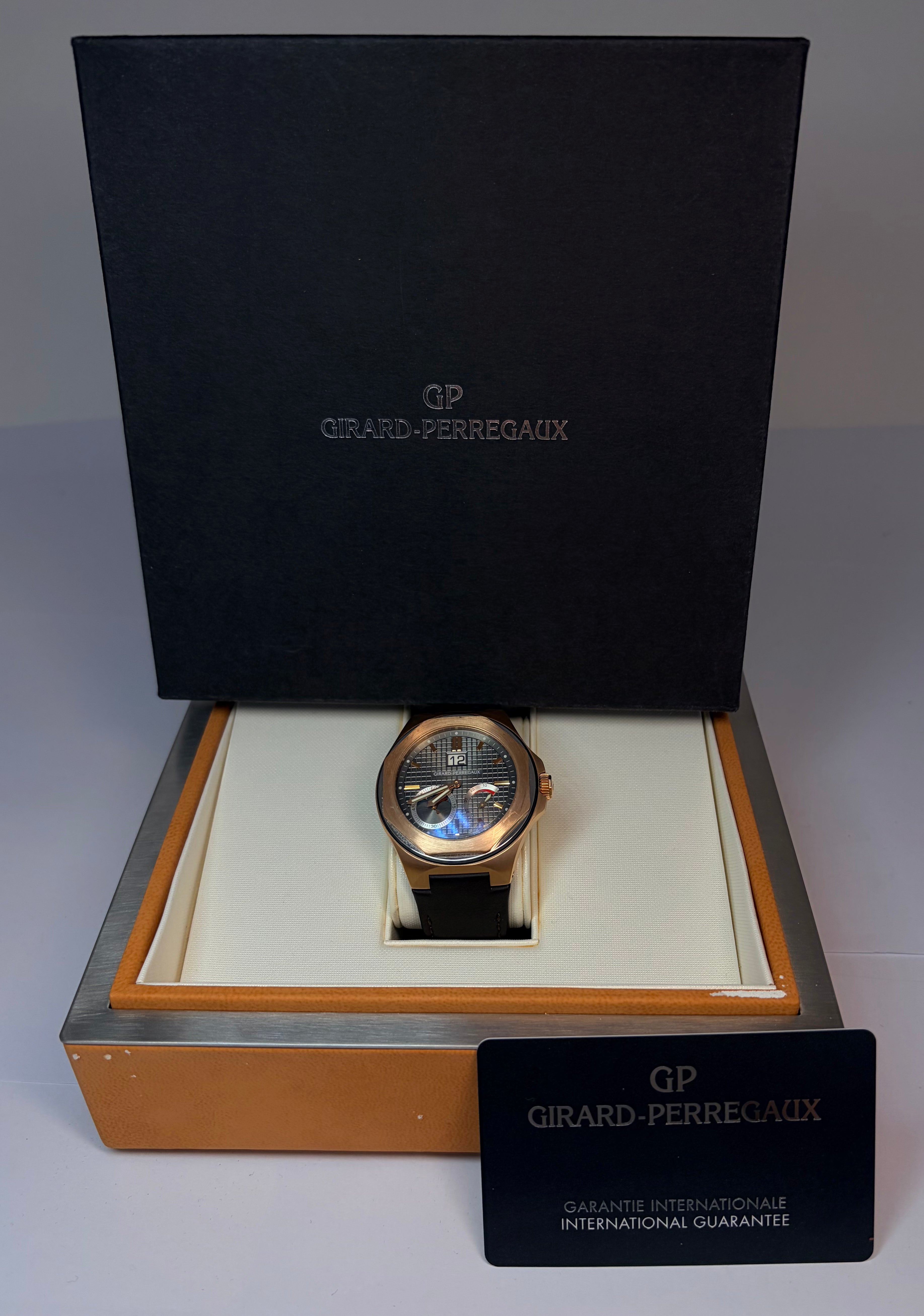 Girard Perregaux Laureato Evo3 Large Date Moon Phases Power Reserve 18K Rose Gold Men's Watch