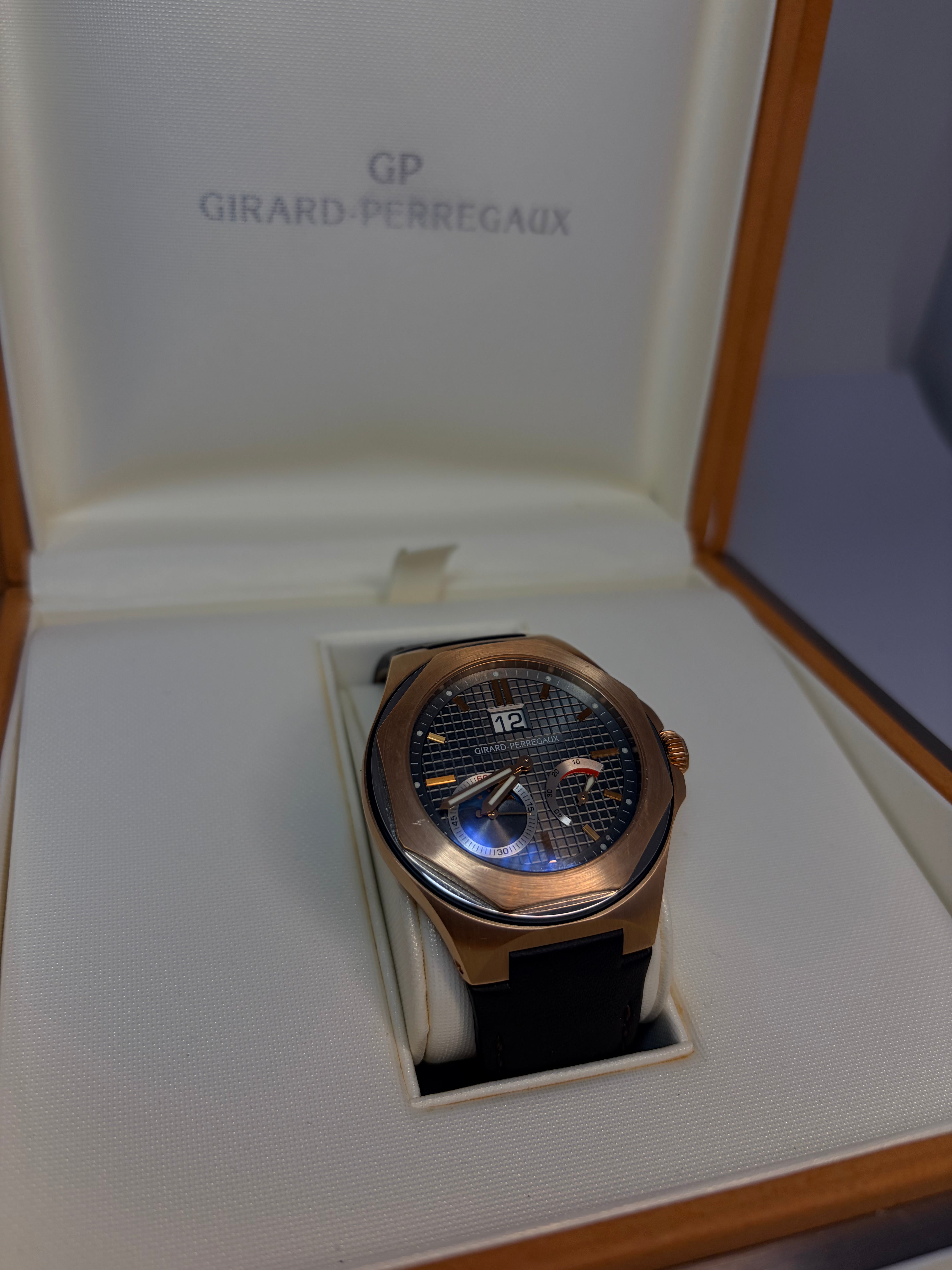 Girard Perregaux Laureato Evo3 Large Date Moon Phases Power Reserve 18K Rose Gold Men's Watch
