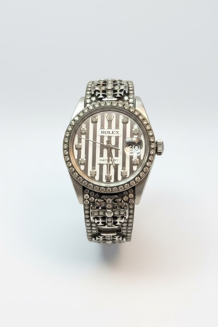 Rolex Datejust 36mm Custom Loree Rodkin Silver Man's Watch 116234