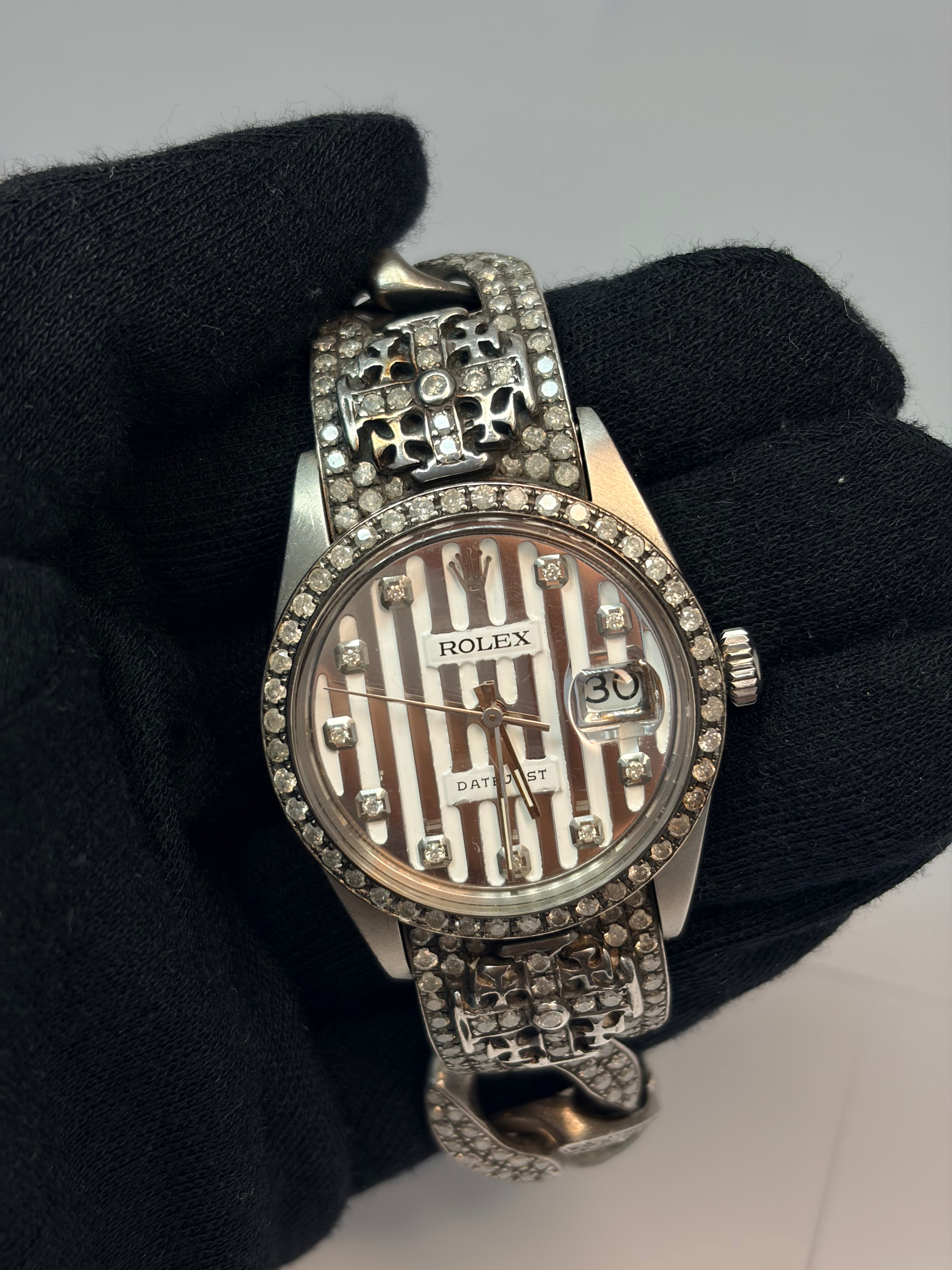 Rolex Datejust 36mm Custom Loree Rodkin Silver Man's Watch 116234
