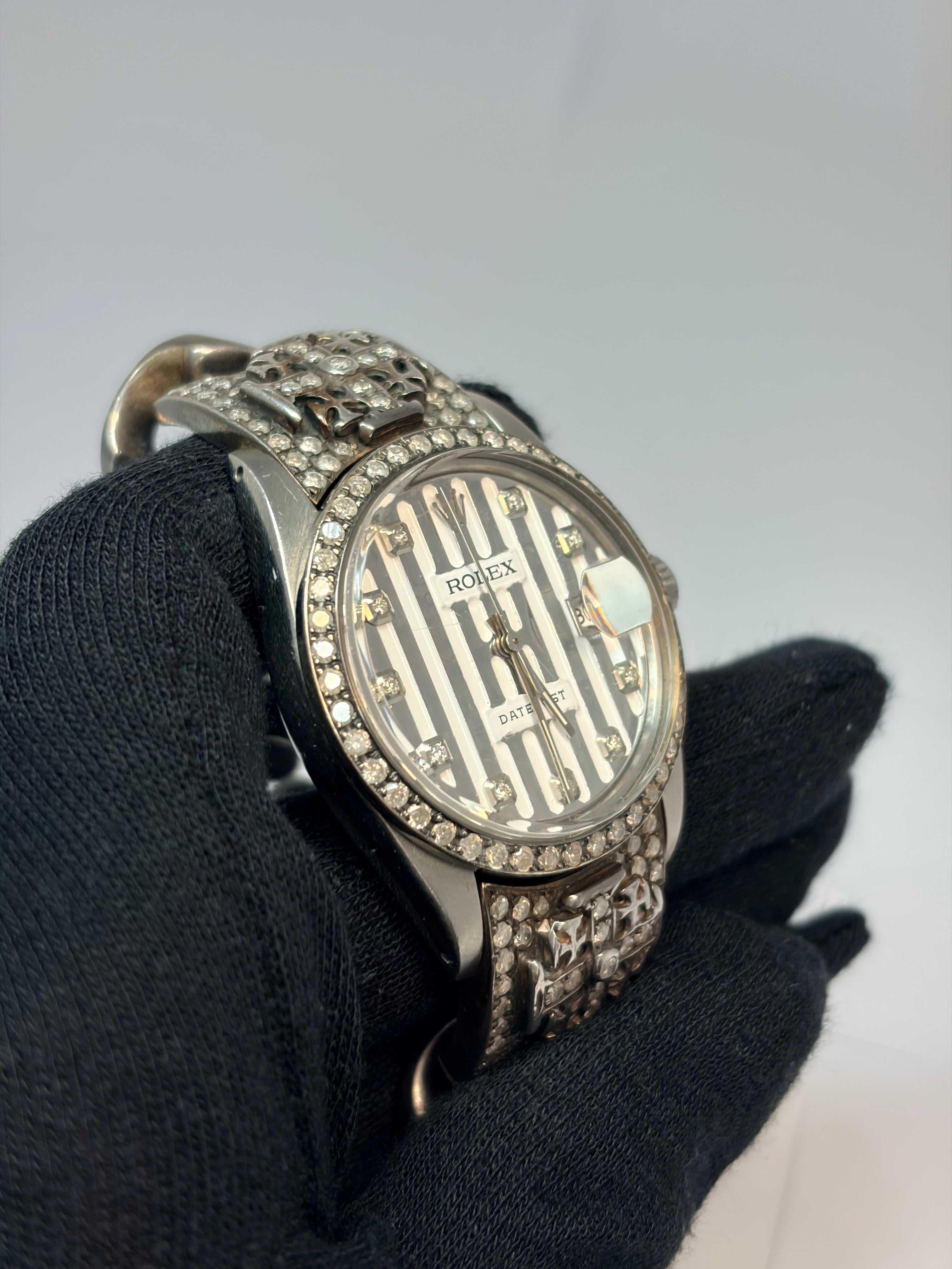 Rolex Datejust 36mm Custom Loree Rodkin Silver Man's Watch 116234