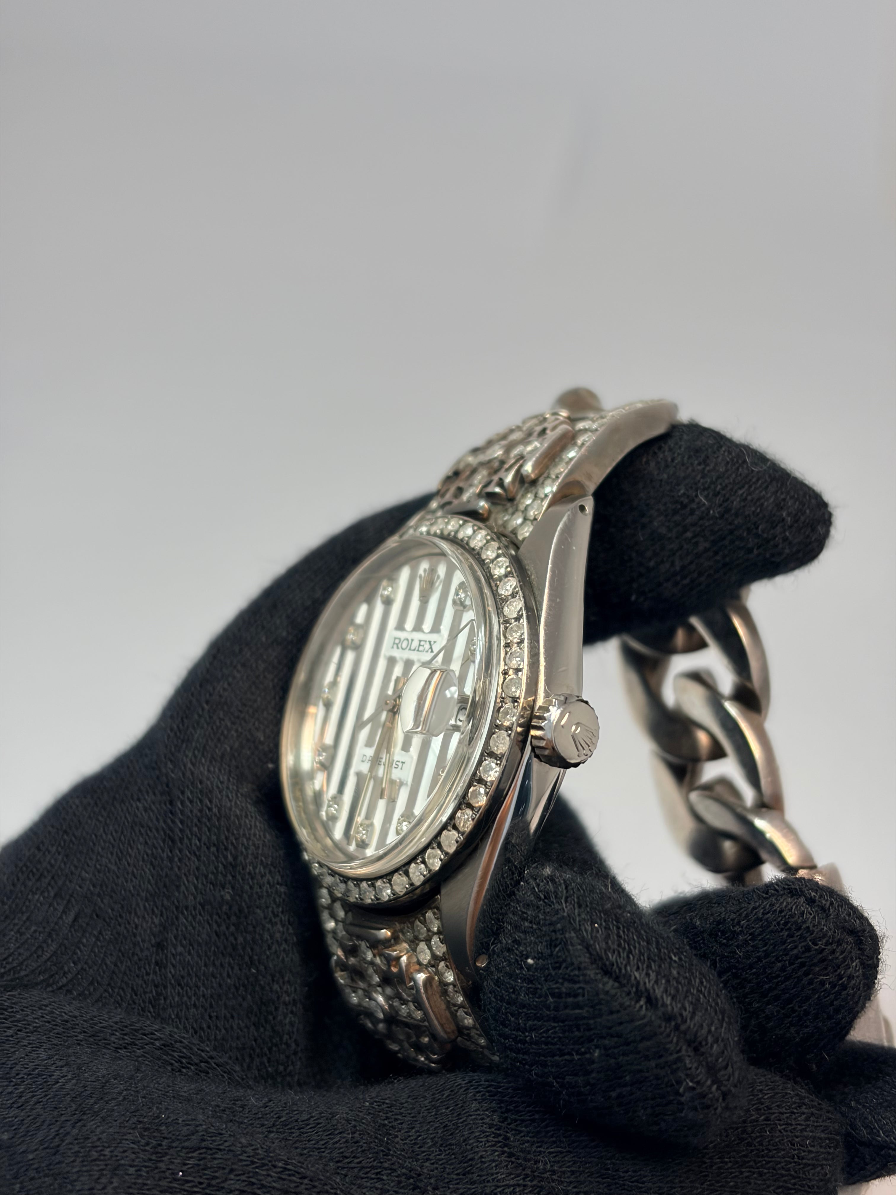 Rolex Datejust 36mm Custom Loree Rodkin Silver Man's Watch 116234