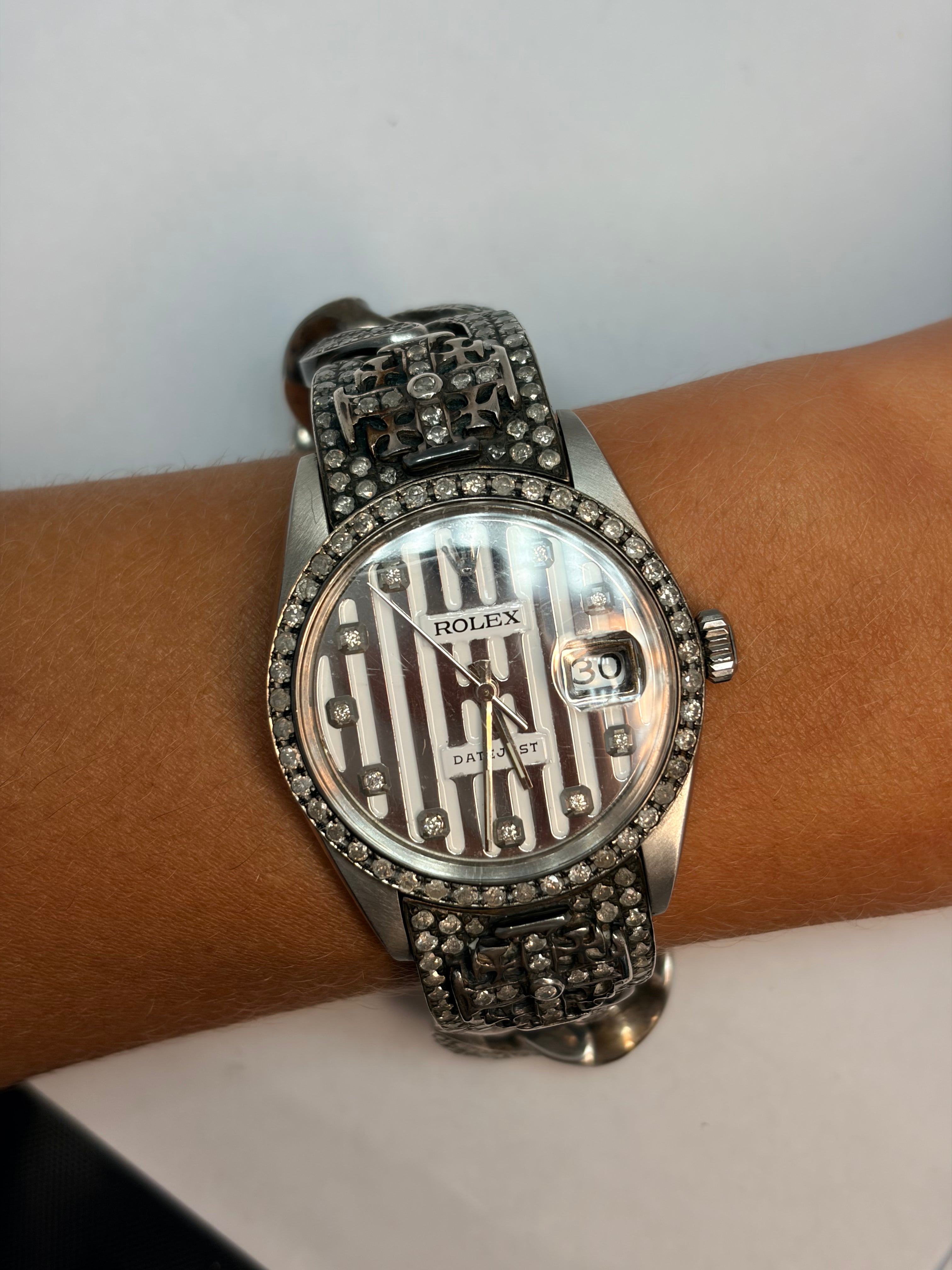 Rolex Datejust 36mm Custom Loree Rodkin Silver Man's Watch 116234