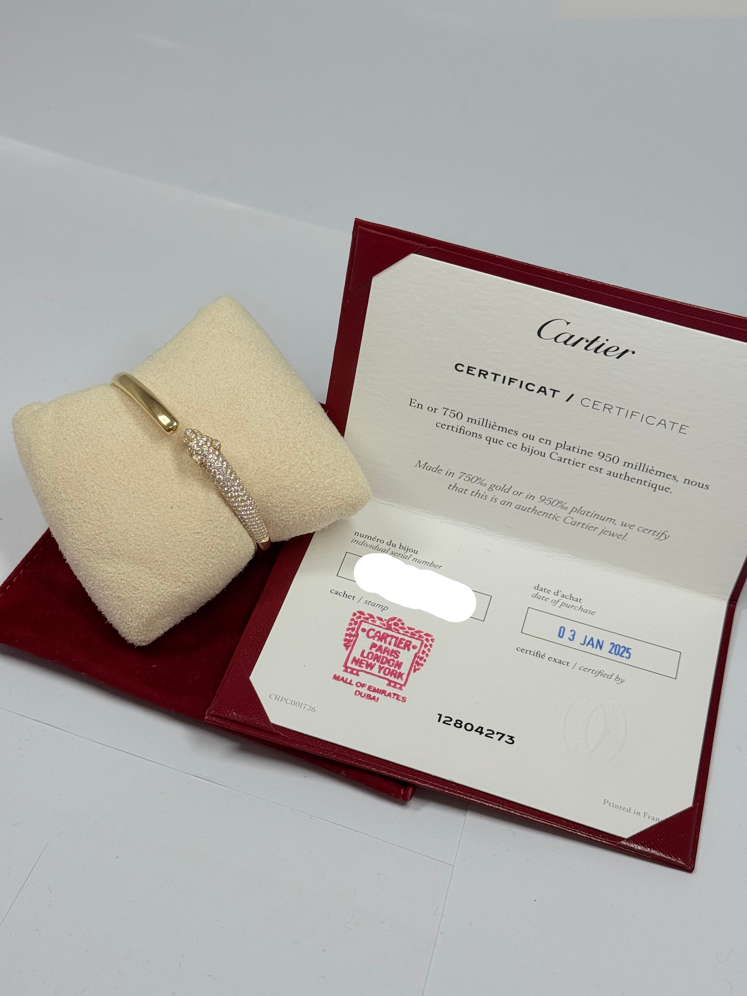 Cartier Panthère de Cartier 18K Yellow Gold Diamond Bracelet