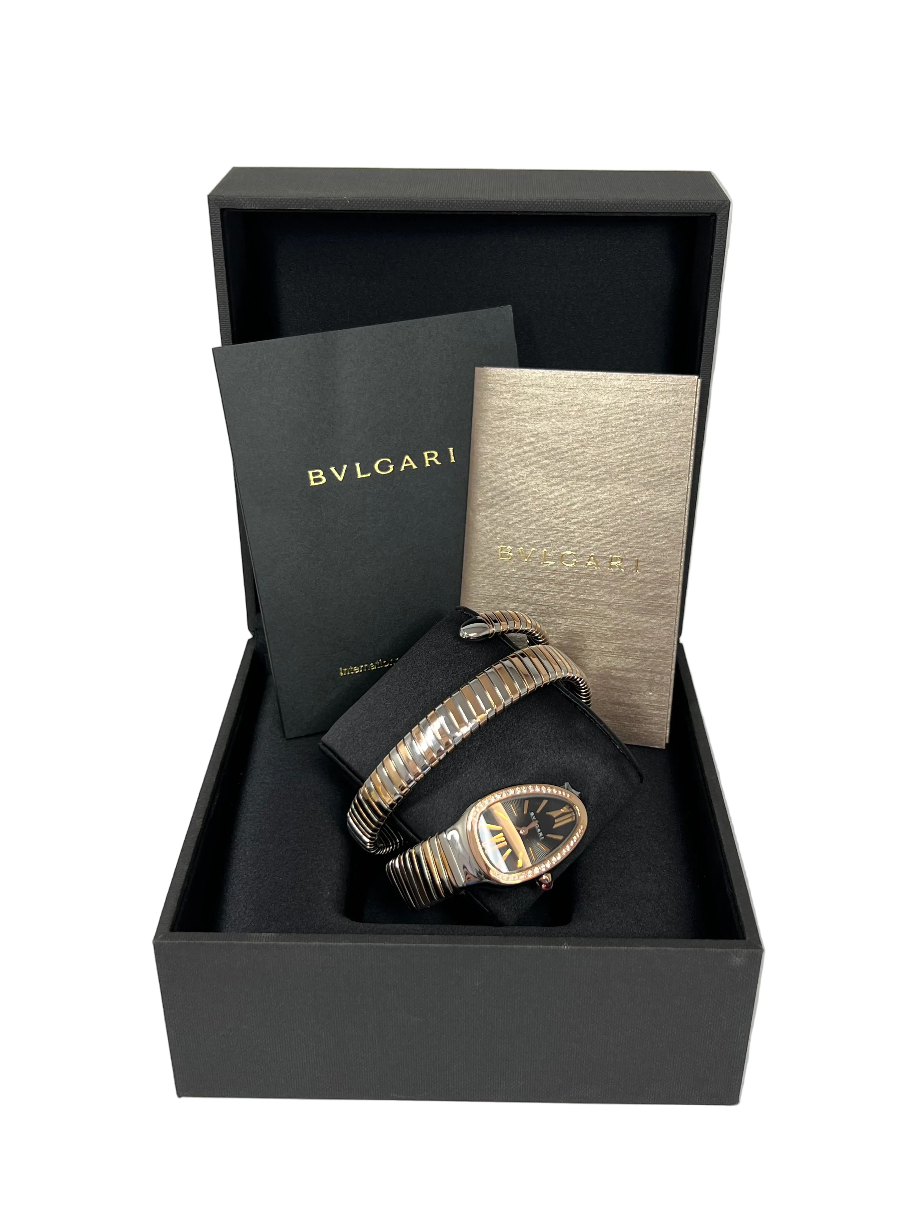 Bvlgari Serpenti Tubogas Stainless Steel & 18K Rose Gold & Diamonds Lady's Watch