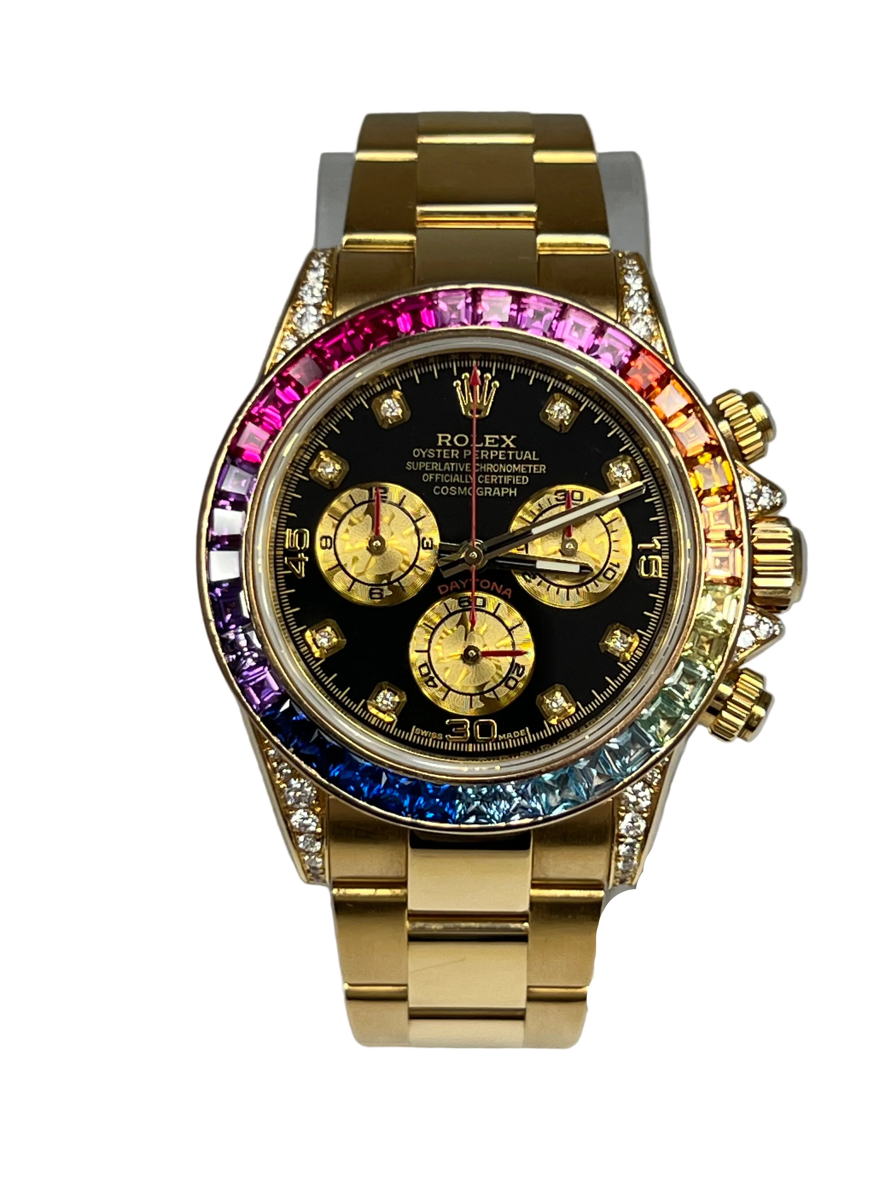 Rolex Daytona Cosmograph 'Rainbow' 18K Yellow Gold & Diamonds & Sapphires Men's Watch