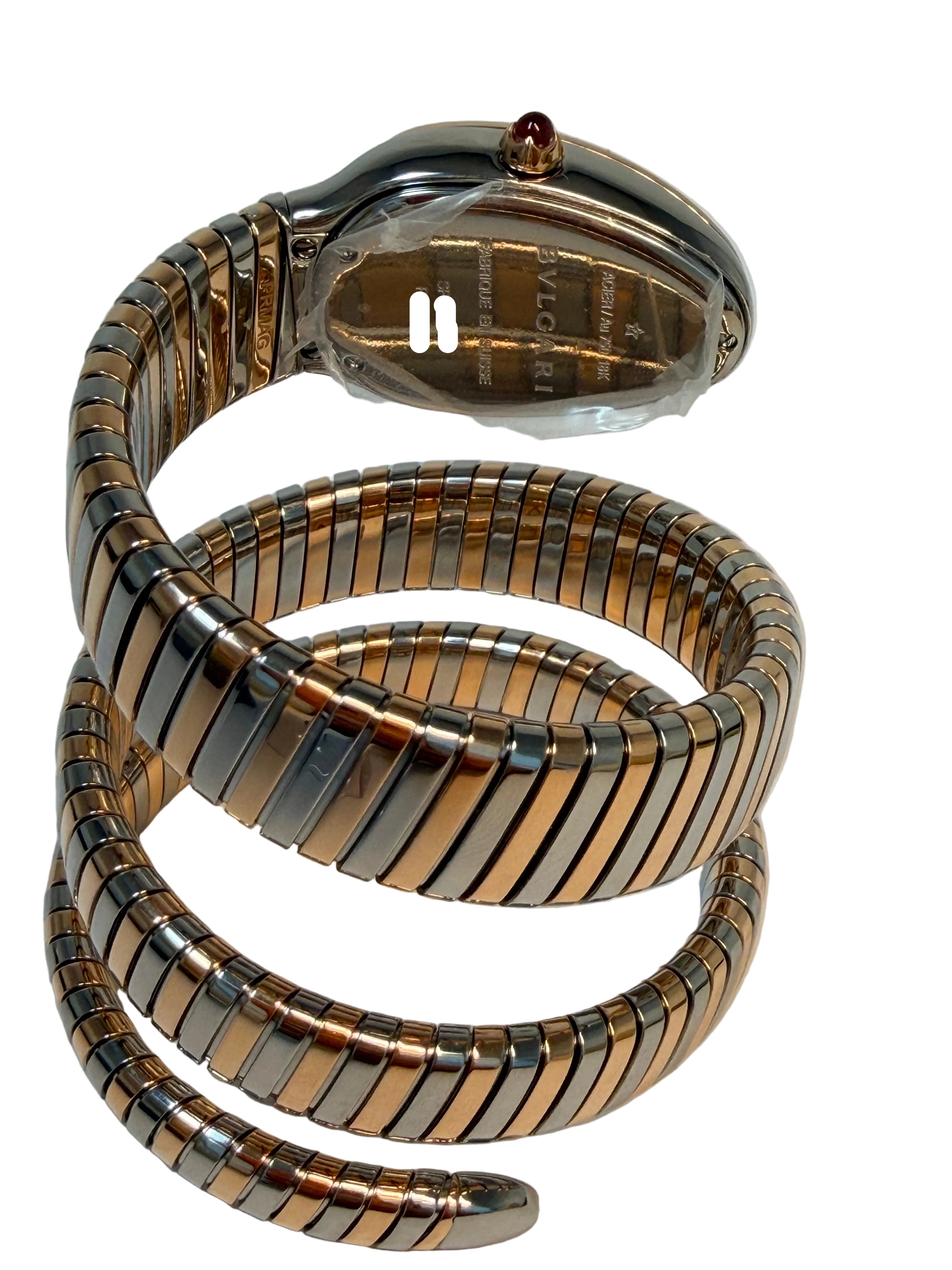 Bvlgari Serpenti Tubogas Stainless Steel & 18K Rose Gold & Diamonds Lady's Watch