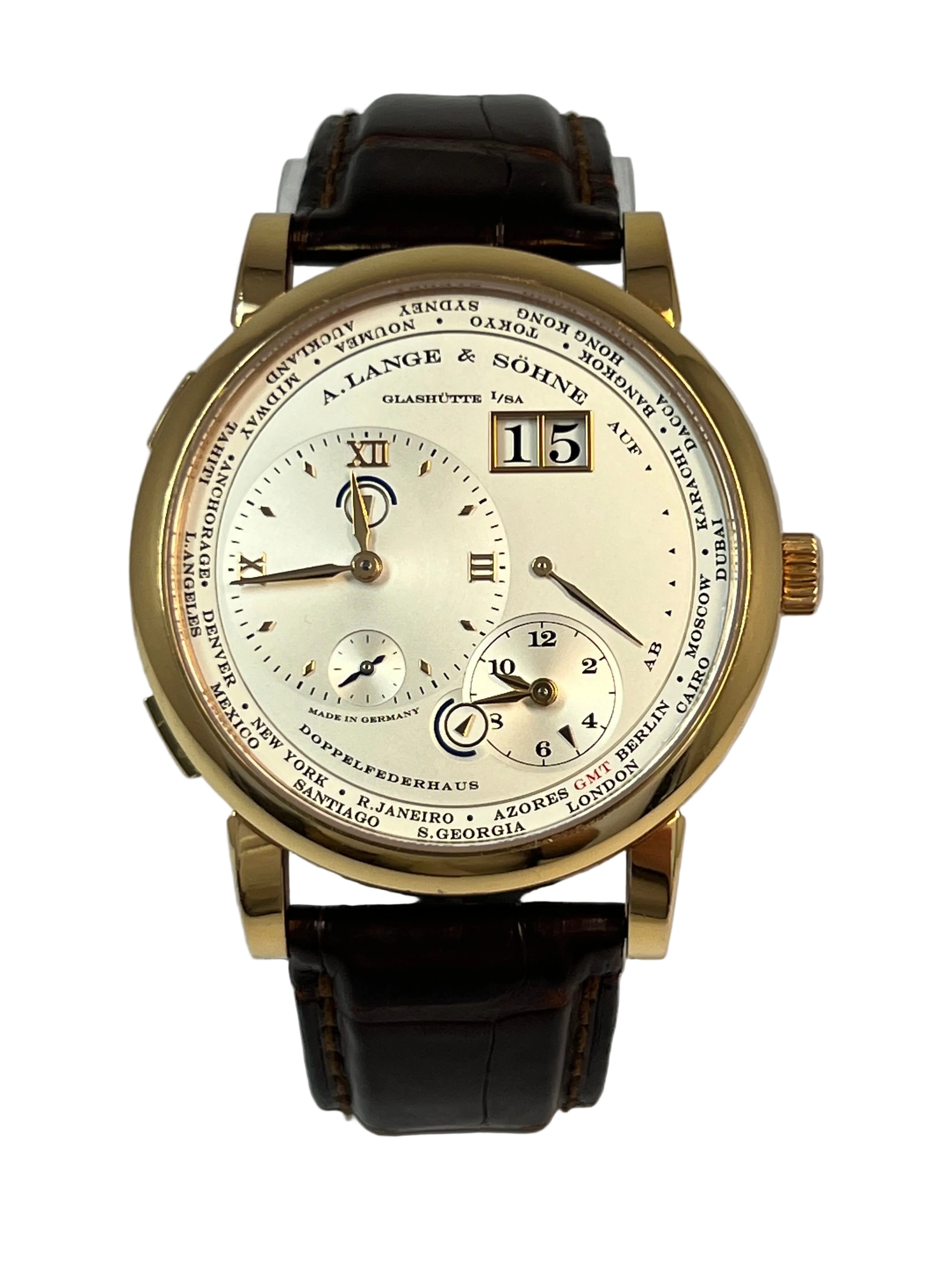A. Lange & Söhne Lange 1 Time Zone 18K Rose Gold Men’s Watch