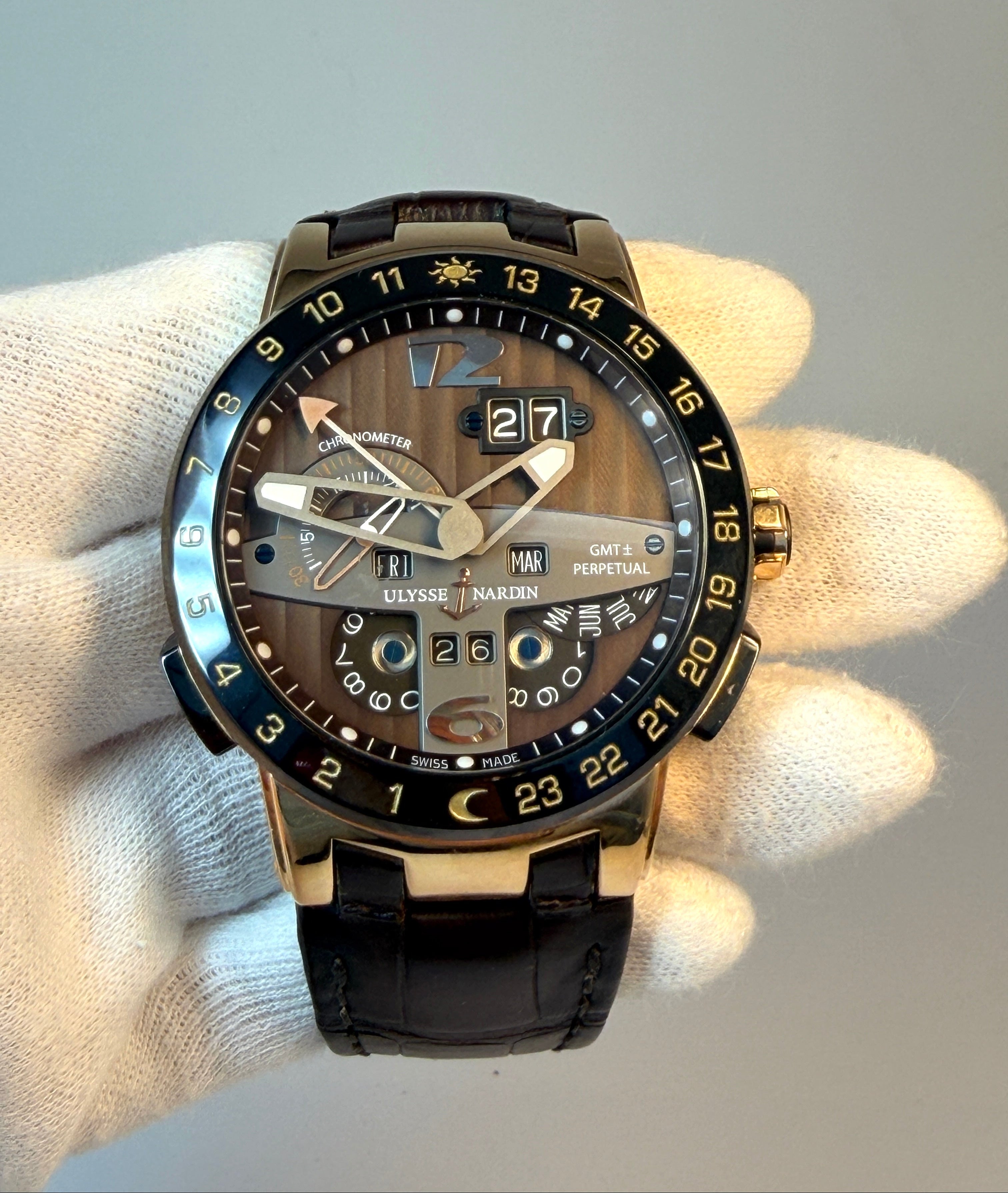 Ulysse Nardin El Toro Perpetual GMT 18K Rose Gold Men's Watch
